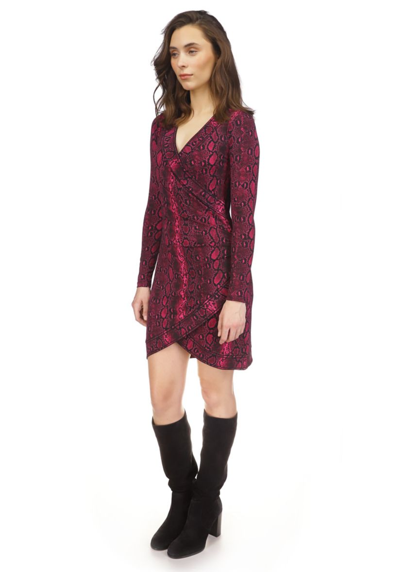 Womens Crossover Border Mini Dress 