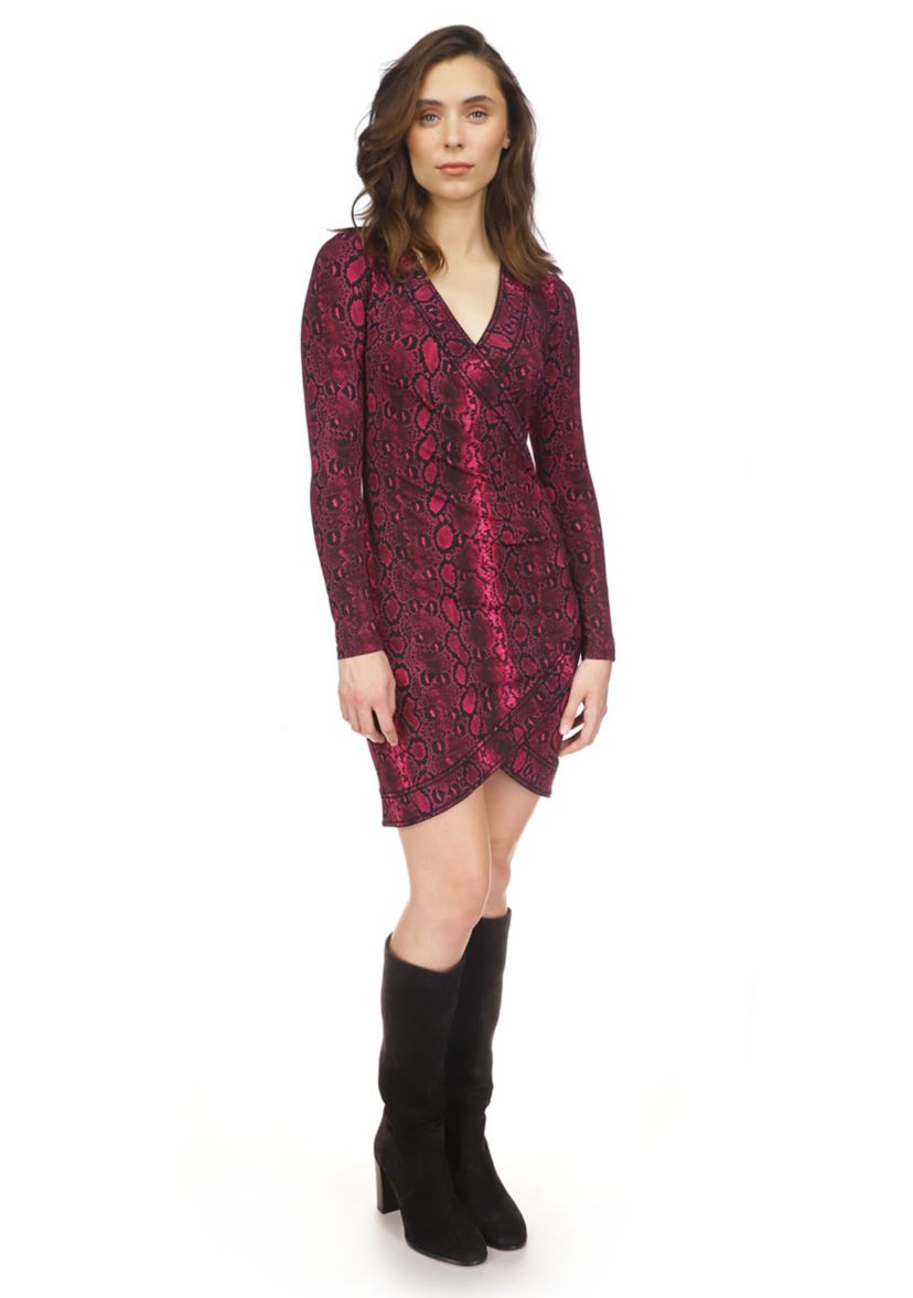 Womens Crossover Border Mini Dress 