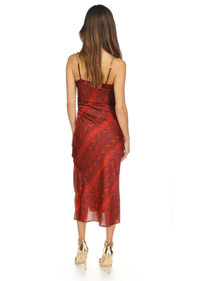 Womens Python Slip Midi Dress