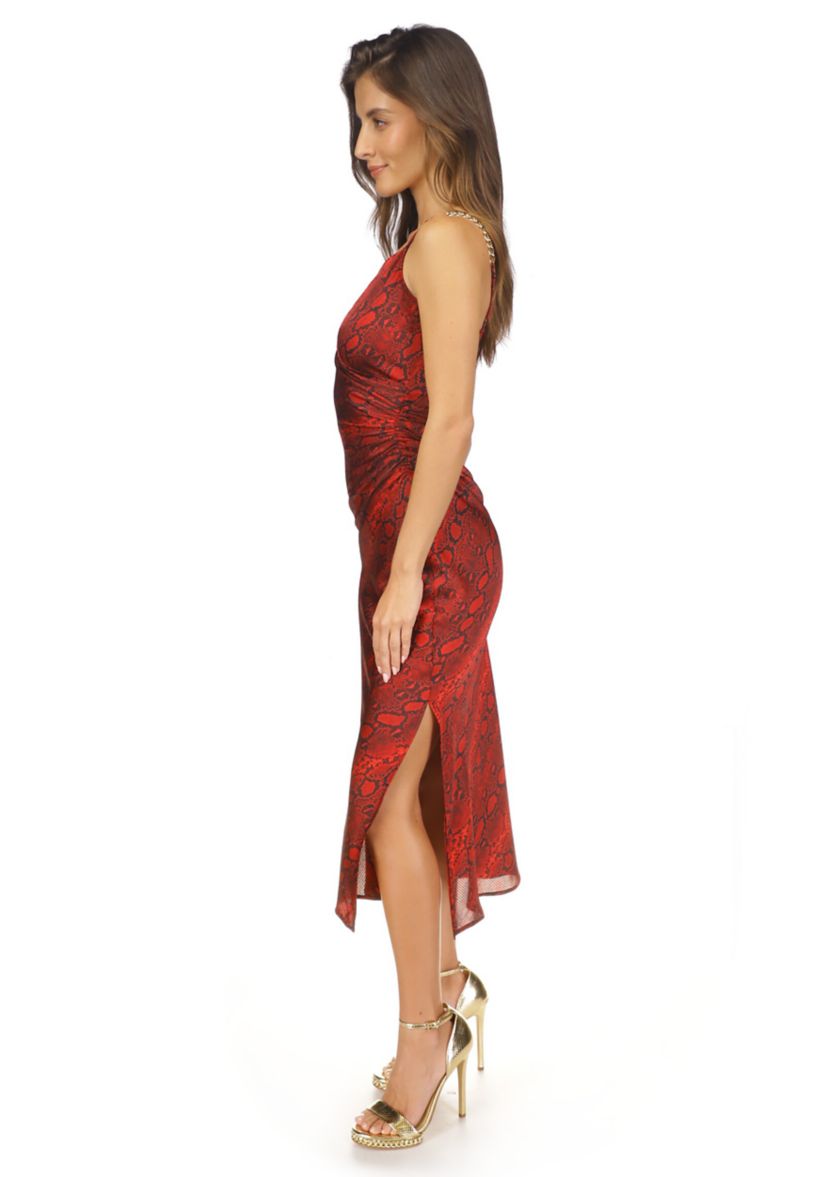 Womens Python Slip Midi Dress