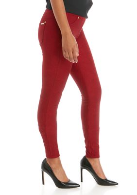 Michael Kors Women's Fishnet Print Leggings Red Size X-Small