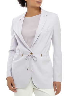 MICHAEL Michael Women's Drawstring Waist Button Front Blazer | belk