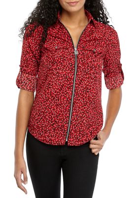 MICHAEL Michael Kors Women's Petal Print Dog Tag Shirt | belk