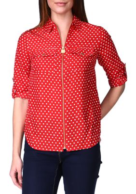 Michael kors shirt with hot sale zipper