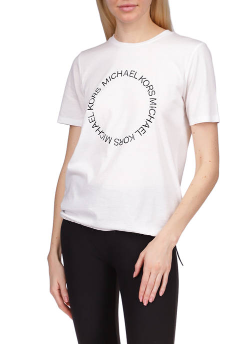 MICHAEL Michael Kors Womens Short Sleeve Circle Logo
