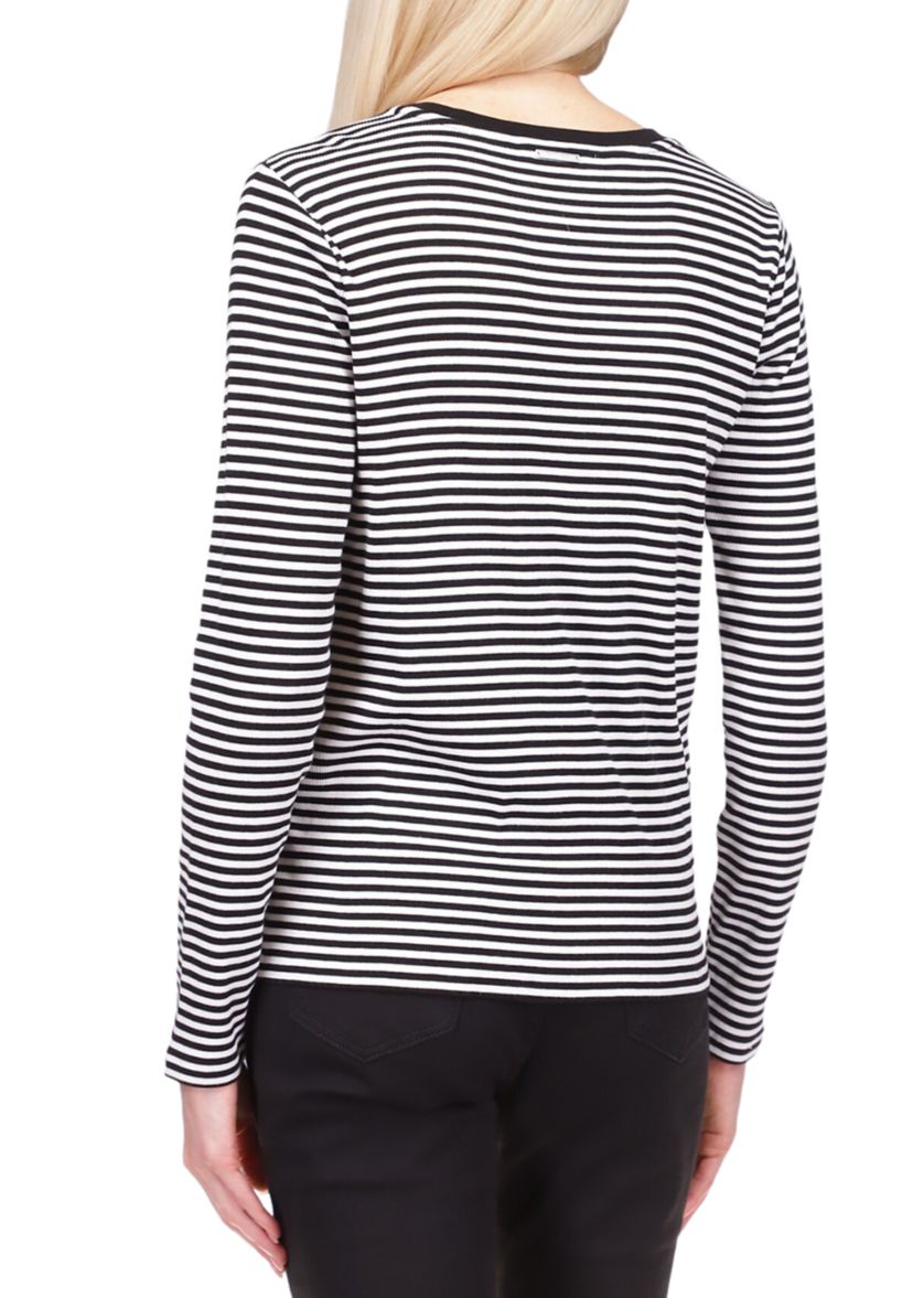 Womens Long Sleeve Ruched Striped Top