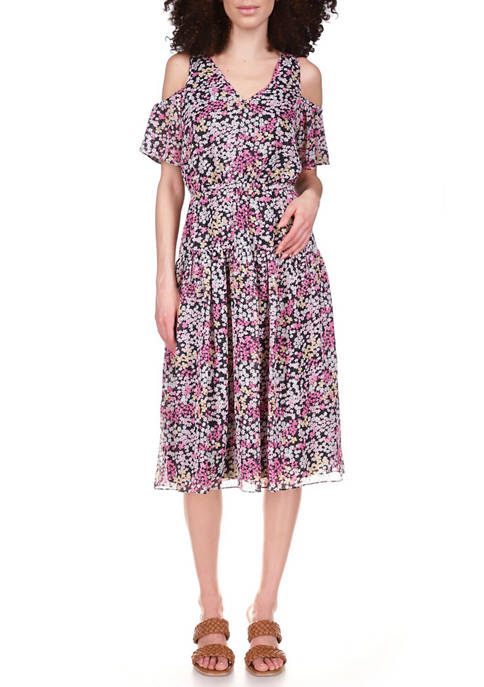 Womens Cami Mini Floral Tie Front Satin Midi Dress 