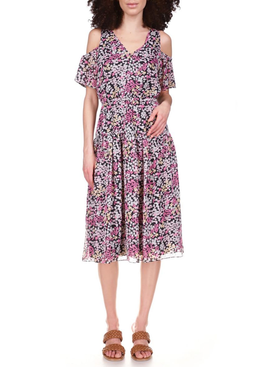 Womens Cami Mini Floral Tie Front Satin Midi Dress 
