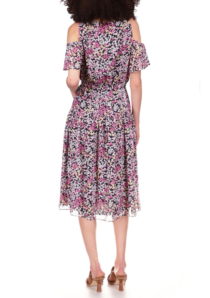 Womens Cami Mini Floral Tie Front Satin Midi Dress 