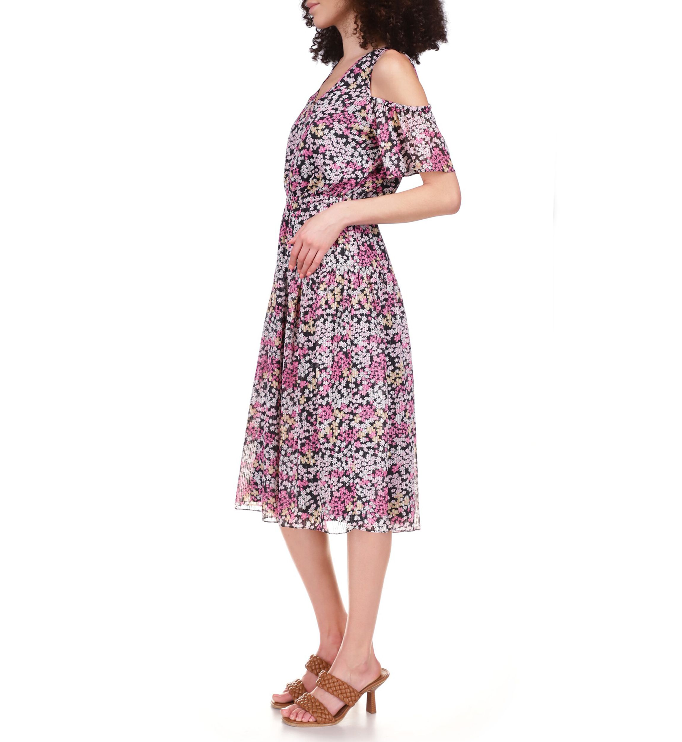 Womens Cami Mini Floral Tie Front Satin Midi Dress 