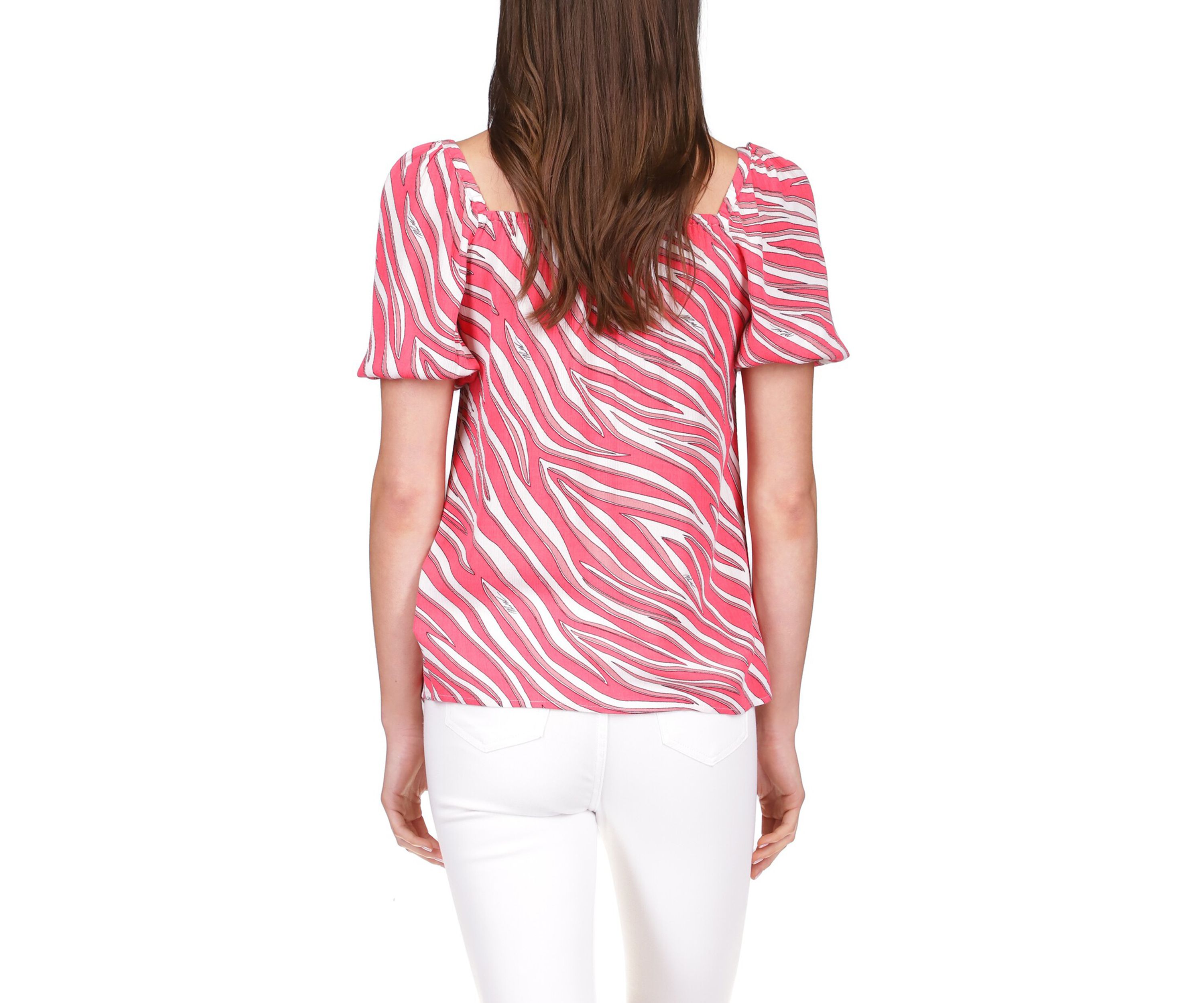 Womens Zebra Square Neck Top
