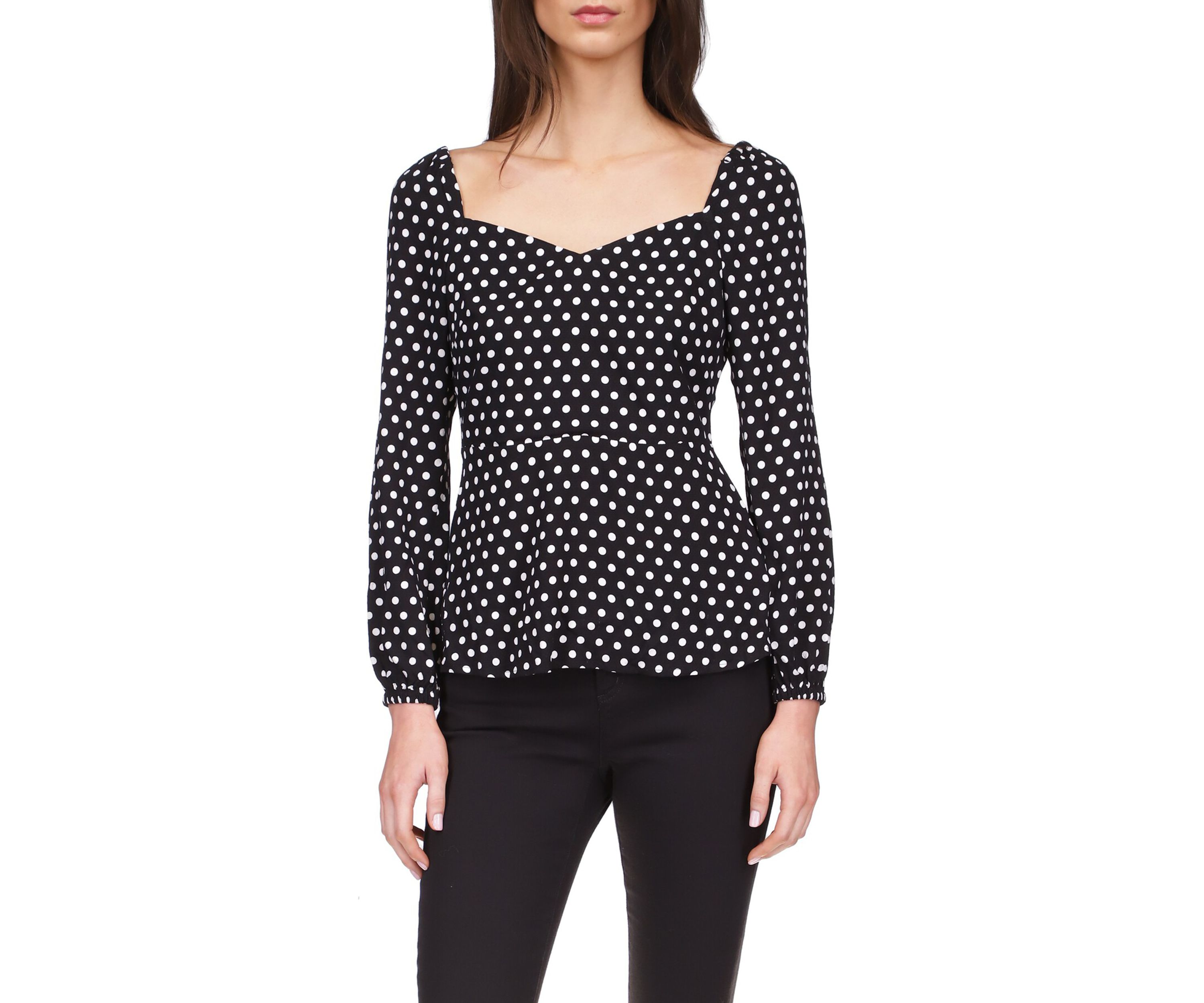 Womens Pop Dot Cutout Top