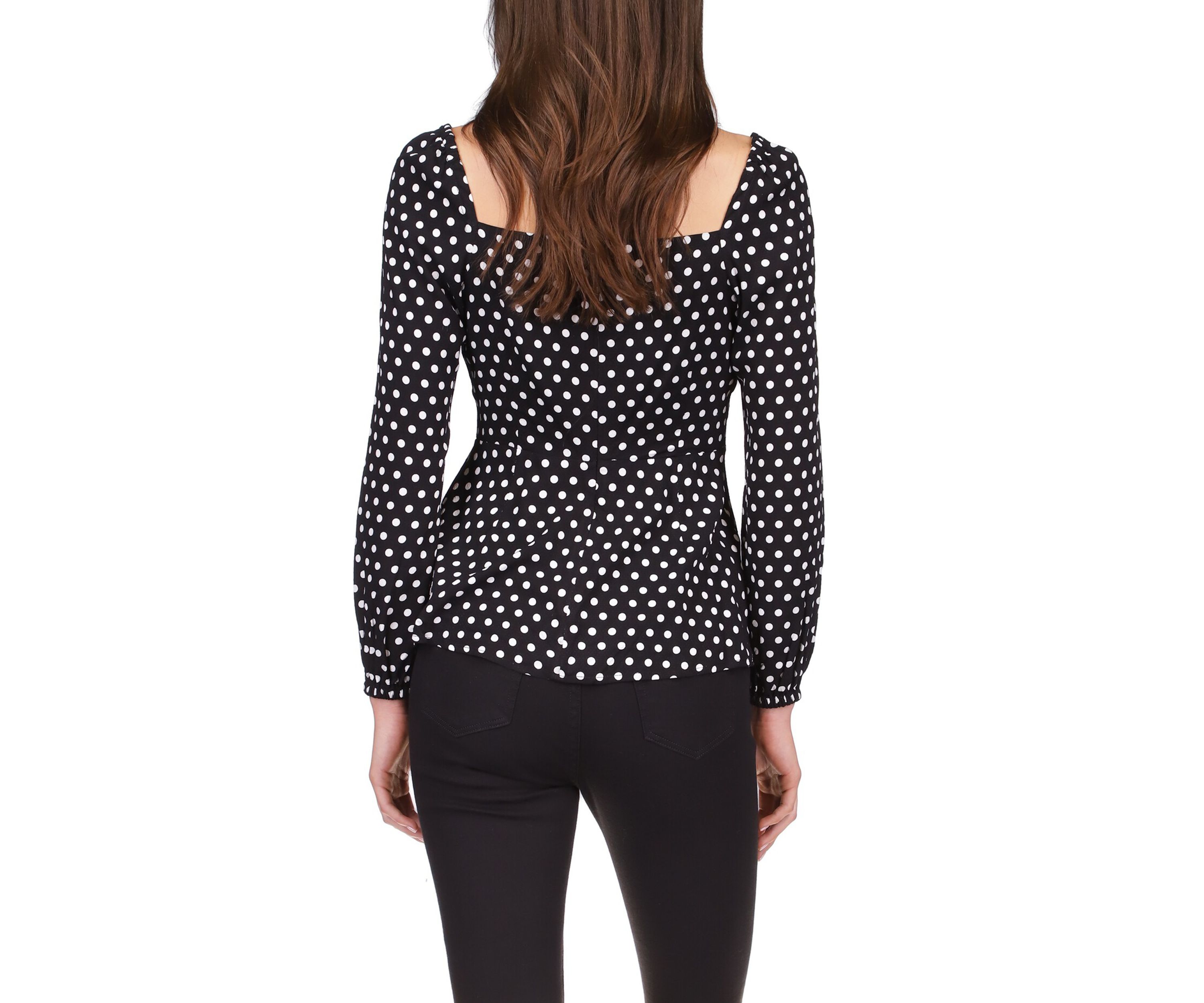 Womens Pop Dot Cutout Top
