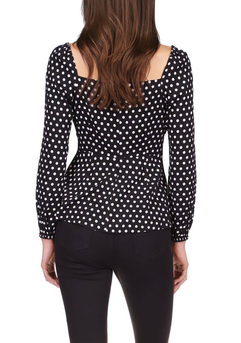 Womens Pop Dot Cutout Top