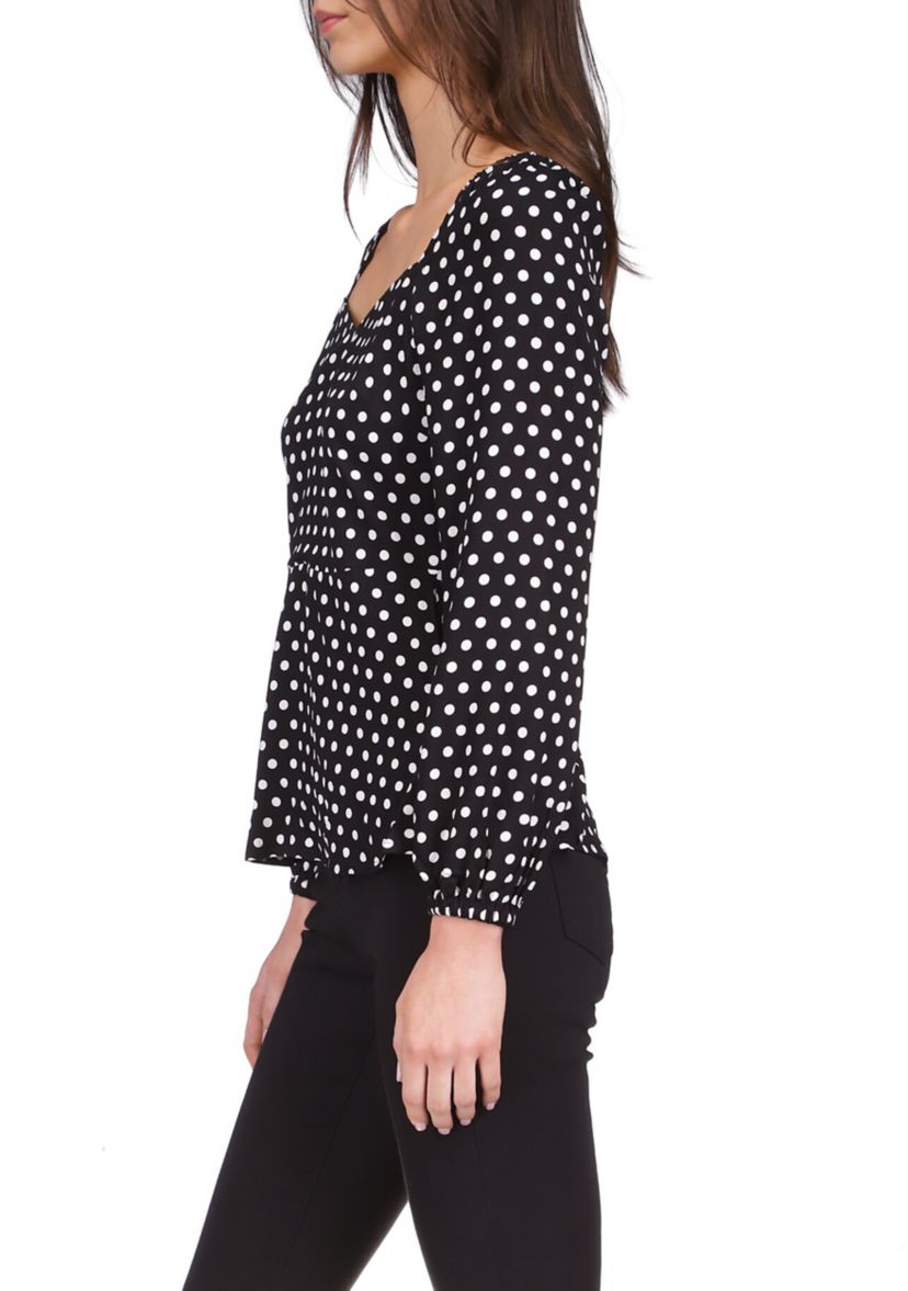 Womens Pop Dot Cutout Top