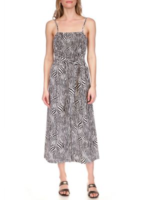 MICHAEL Michael Kors Women's Zebra Smock Jumpsuit, Black, X-Large -  0196163906133