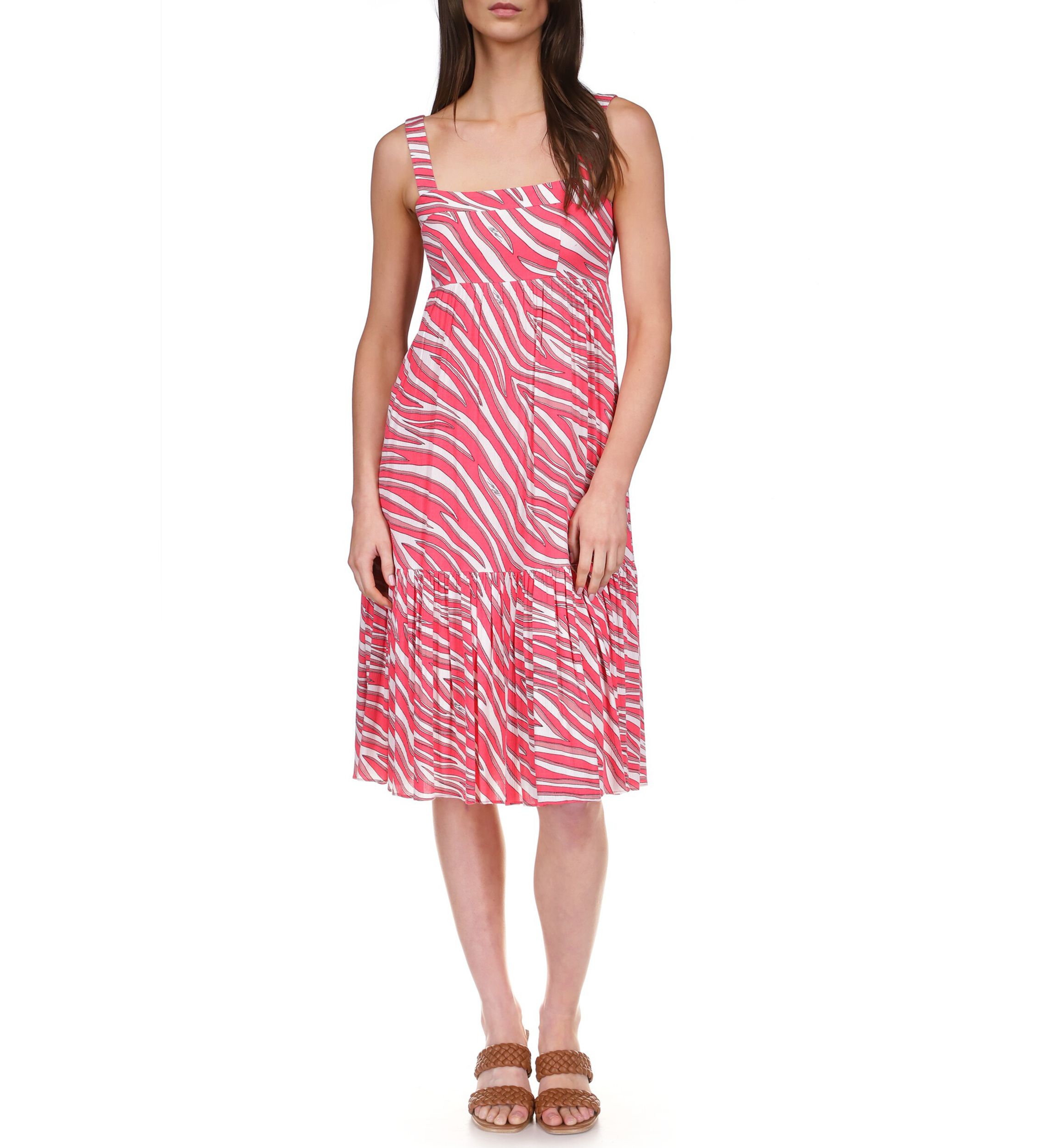 Womens Long Soft Zebra Midi Dress