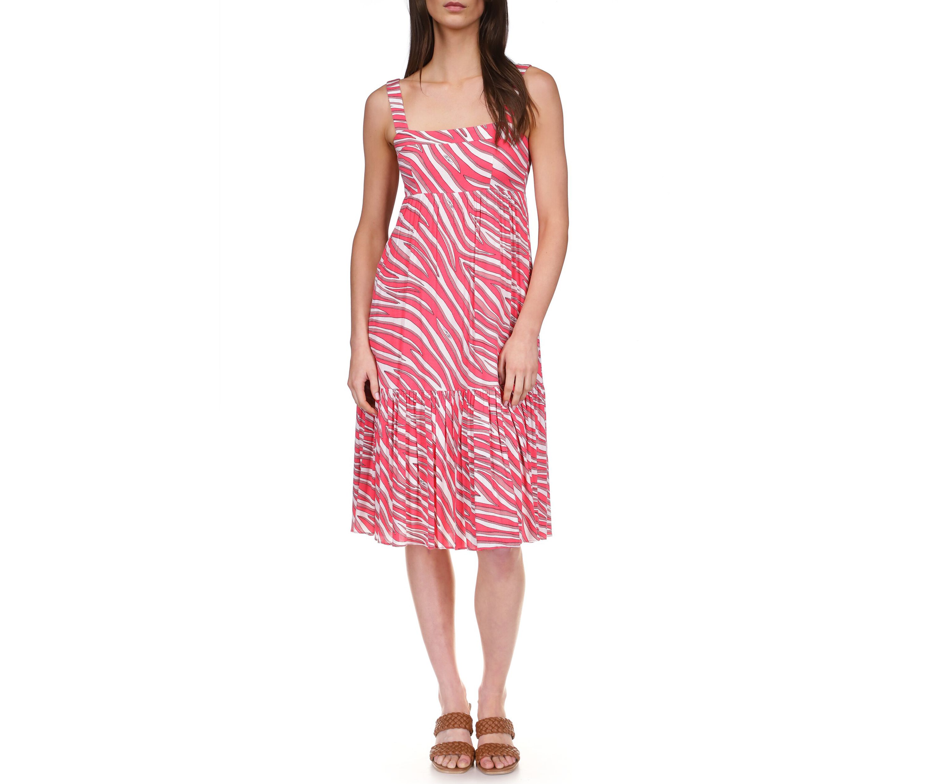 Womens Long Soft Zebra Midi Dress