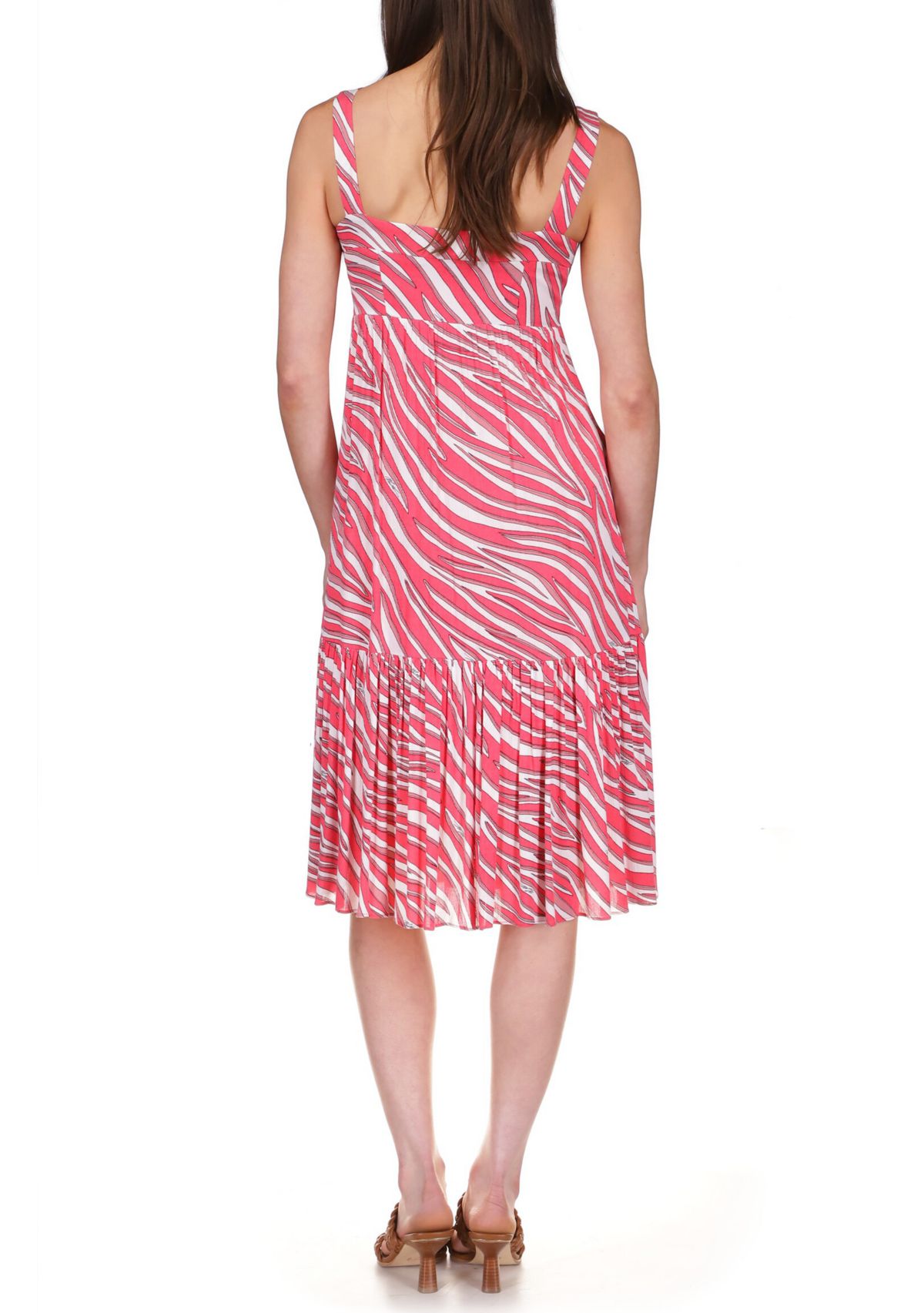 Womens Long Soft Zebra Midi Dress