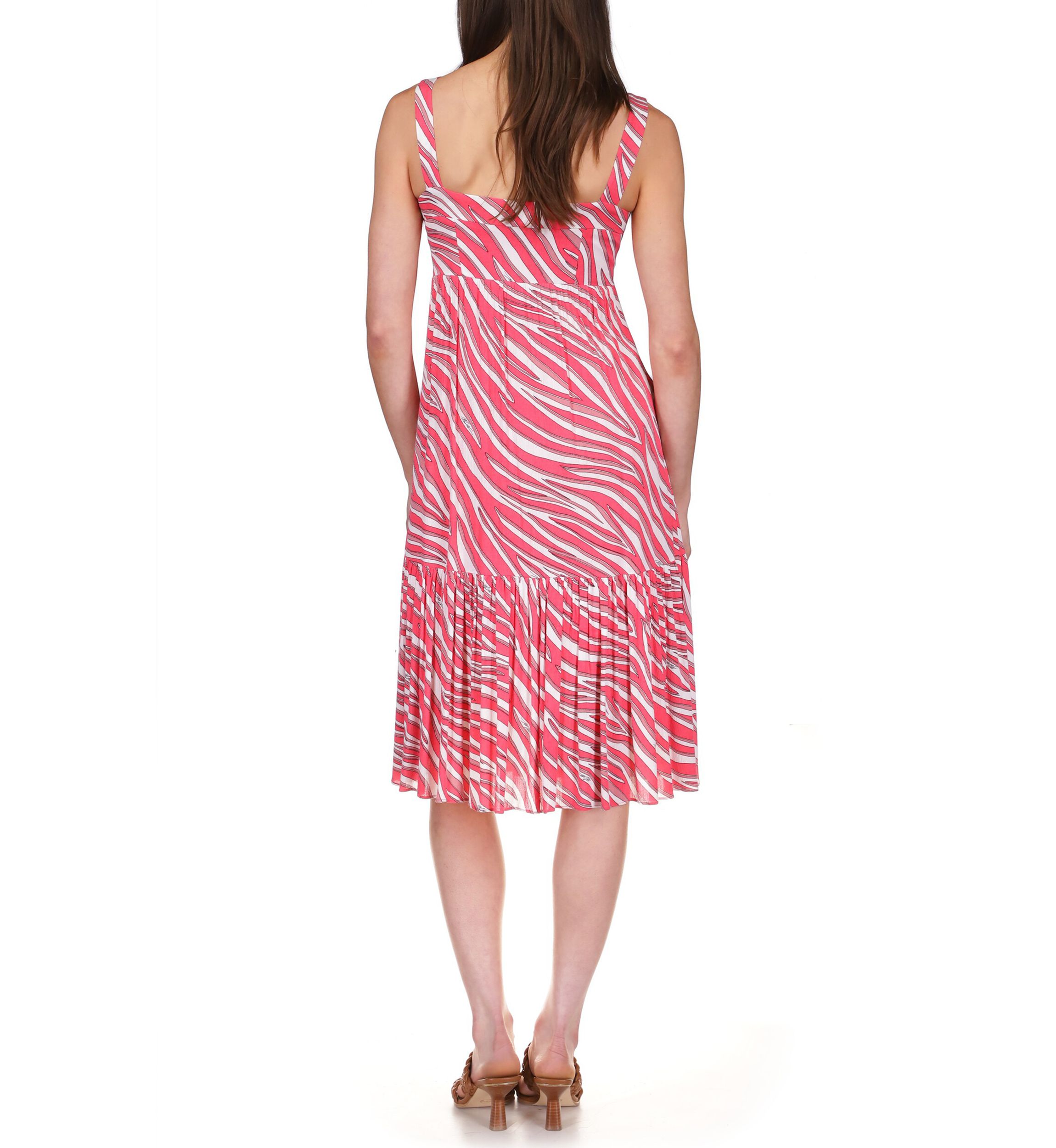 Womens Long Soft Zebra Midi Dress