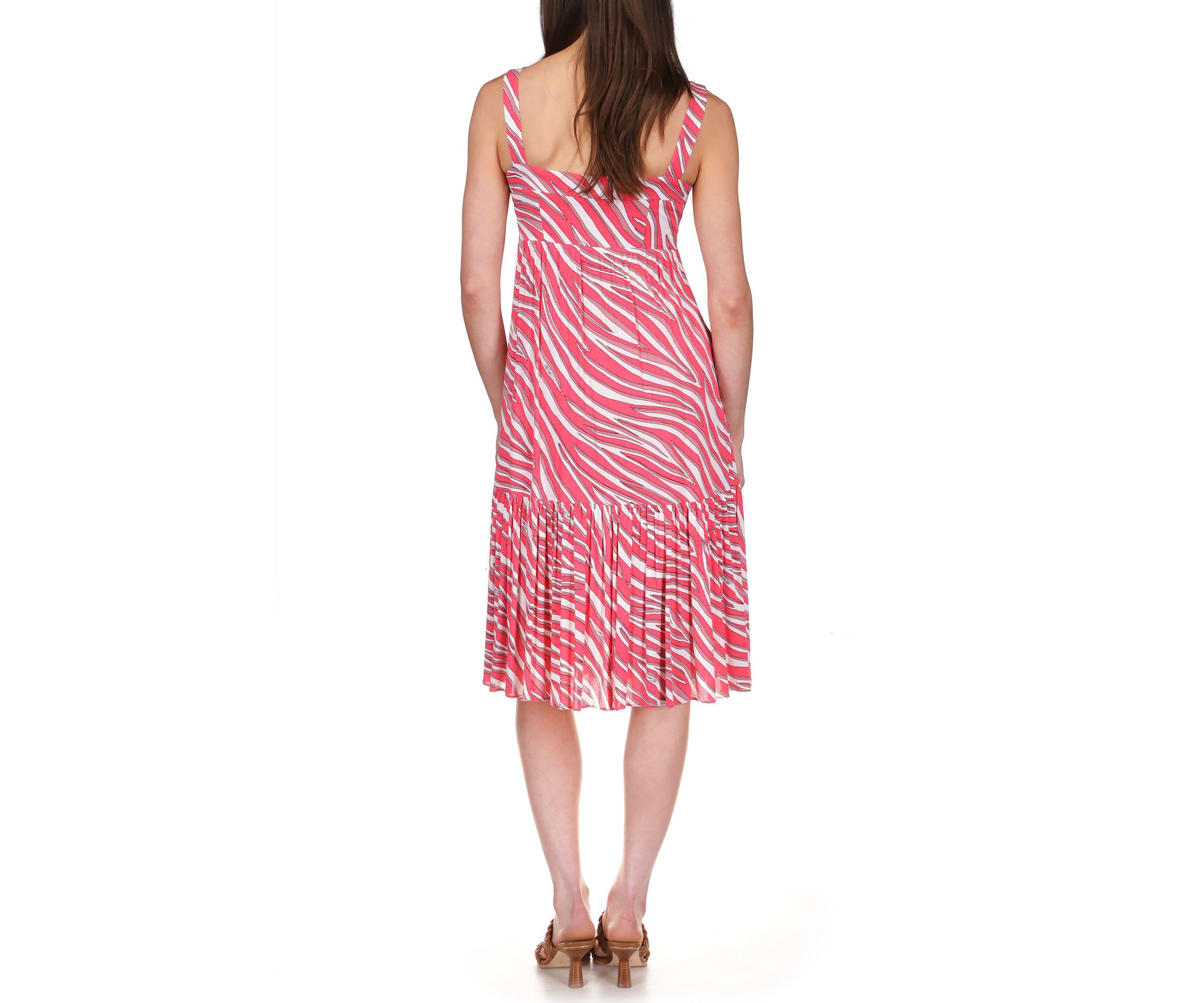 Womens Long Soft Zebra Midi Dress