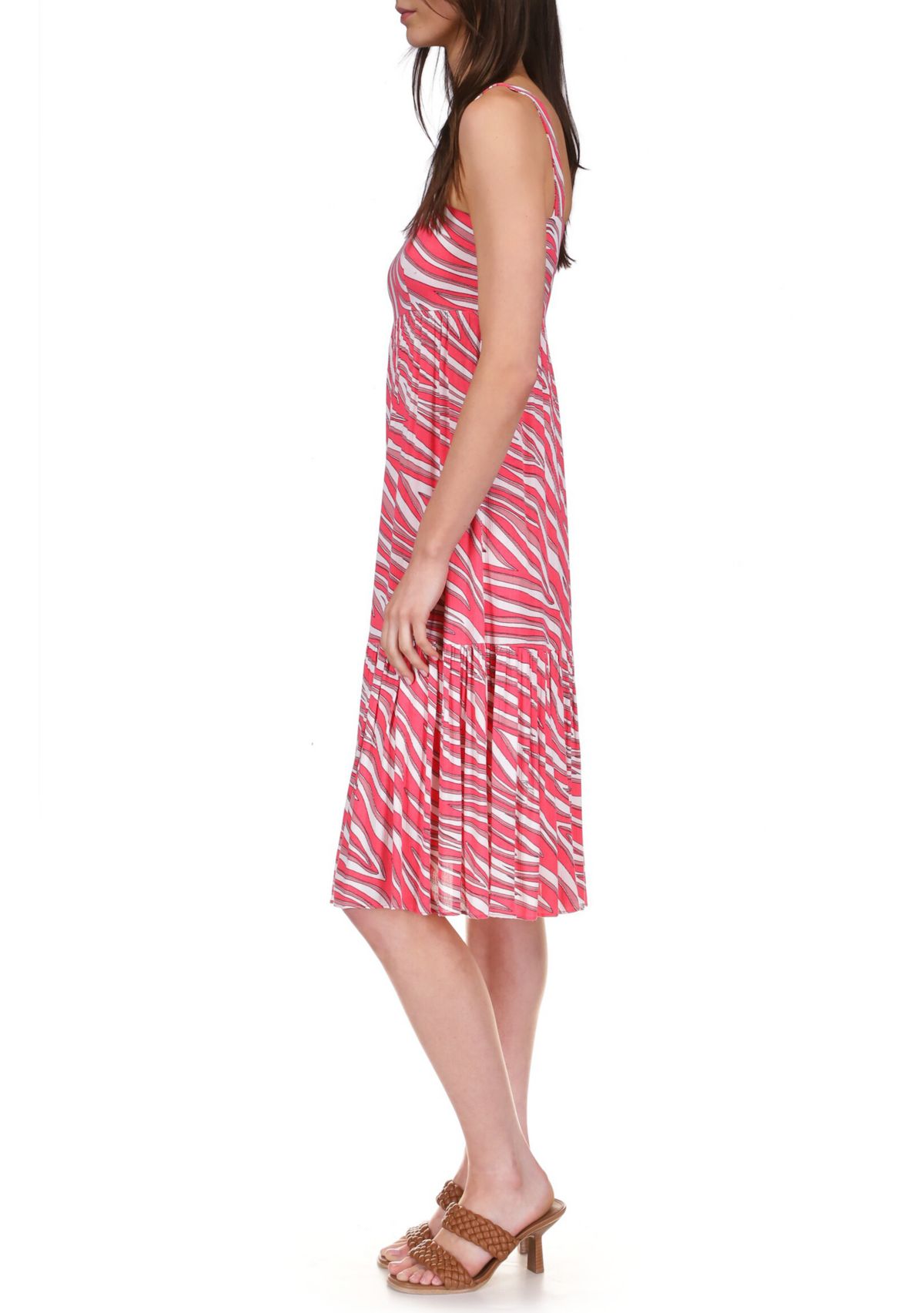 Womens Long Soft Zebra Midi Dress