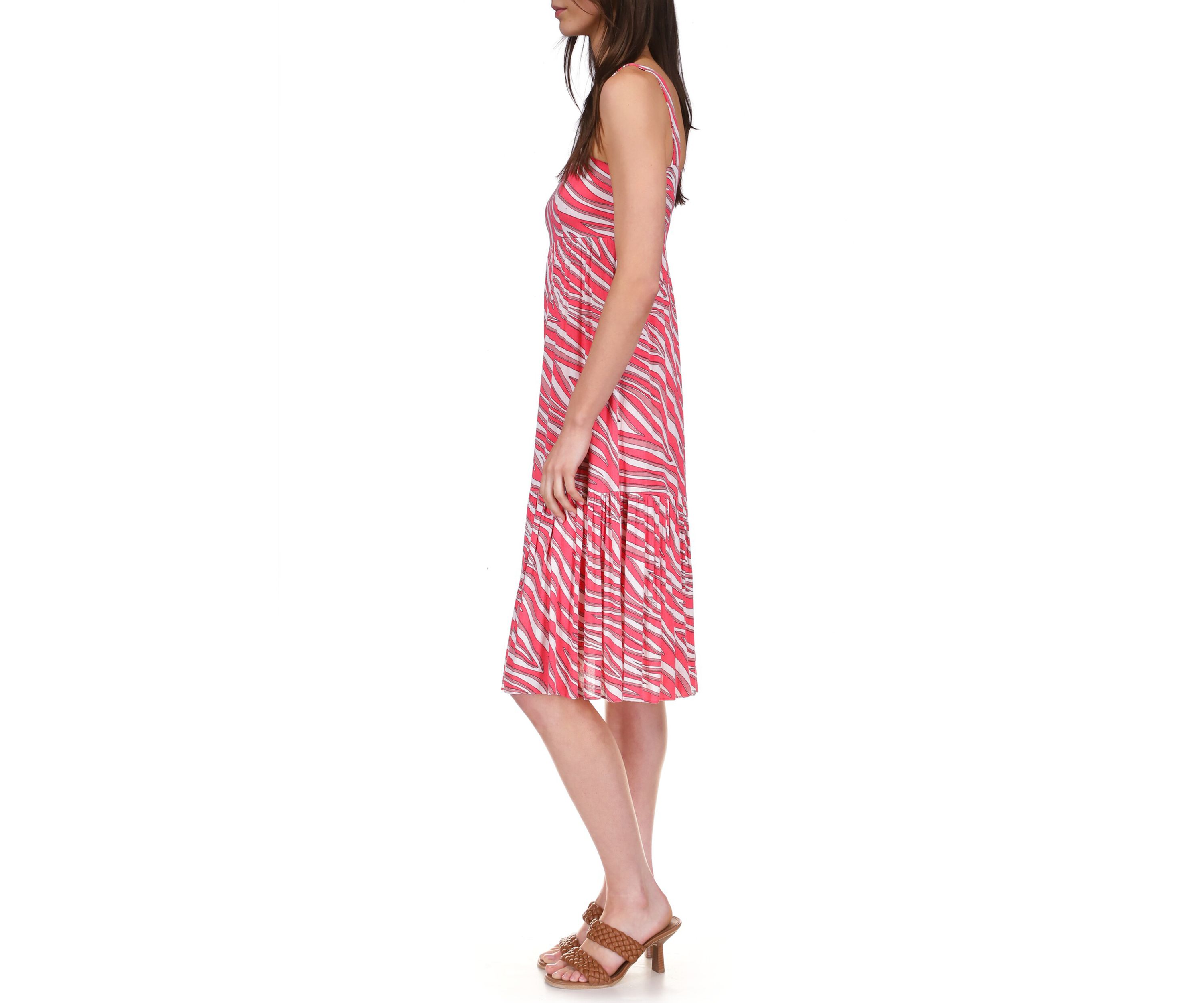 Womens Long Soft Zebra Midi Dress
