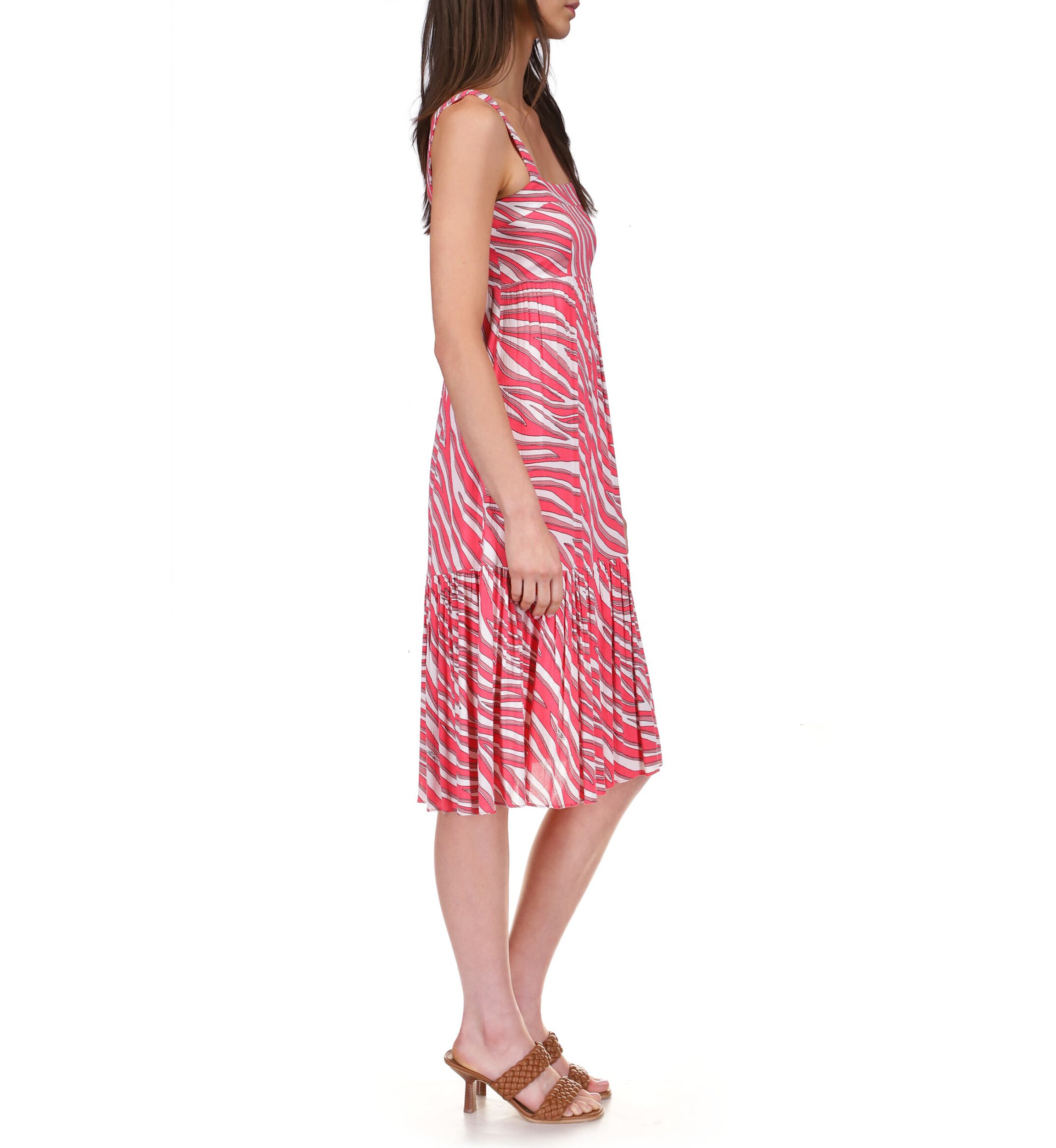 Womens Long Soft Zebra Midi Dress