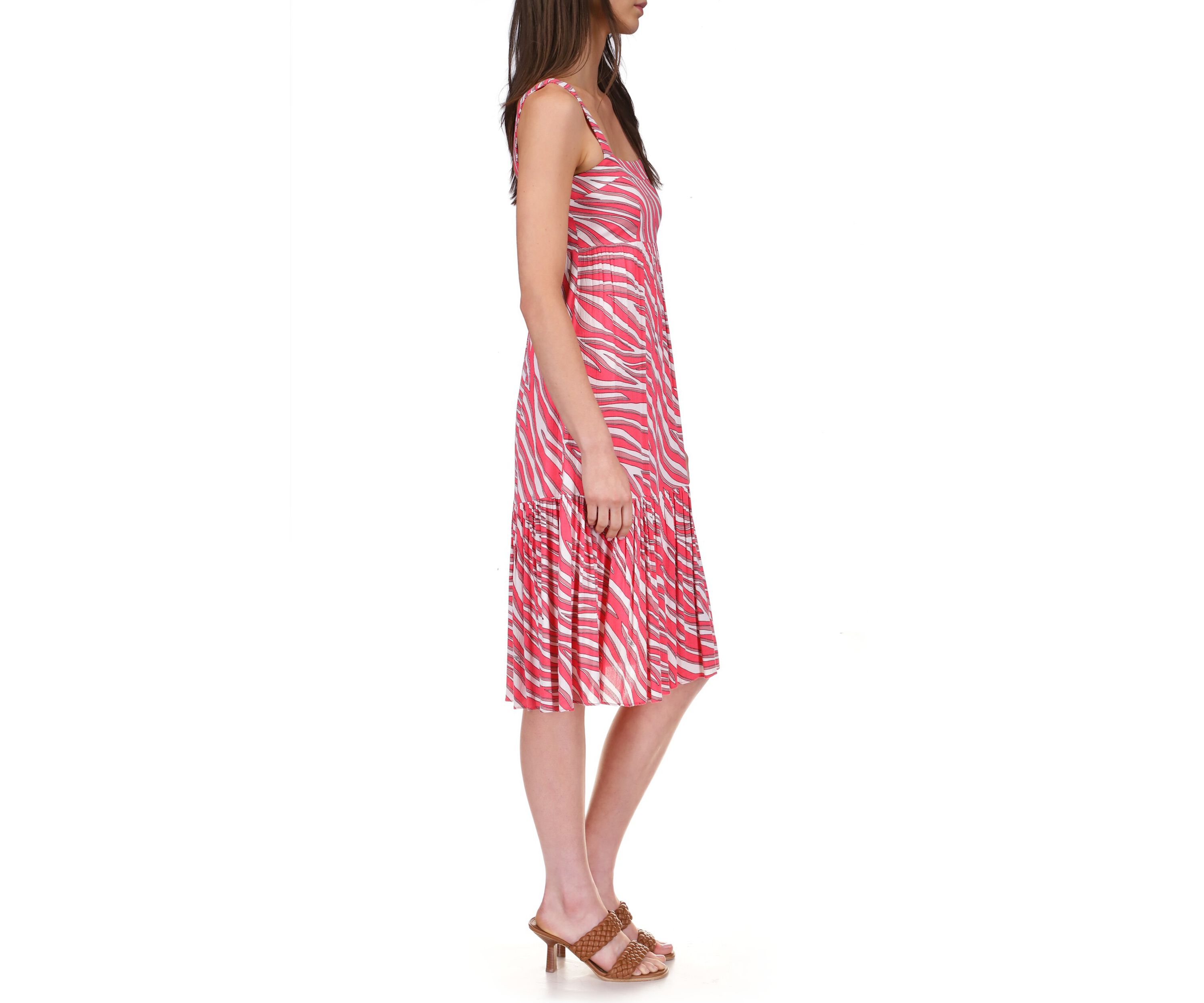 Womens Long Soft Zebra Midi Dress