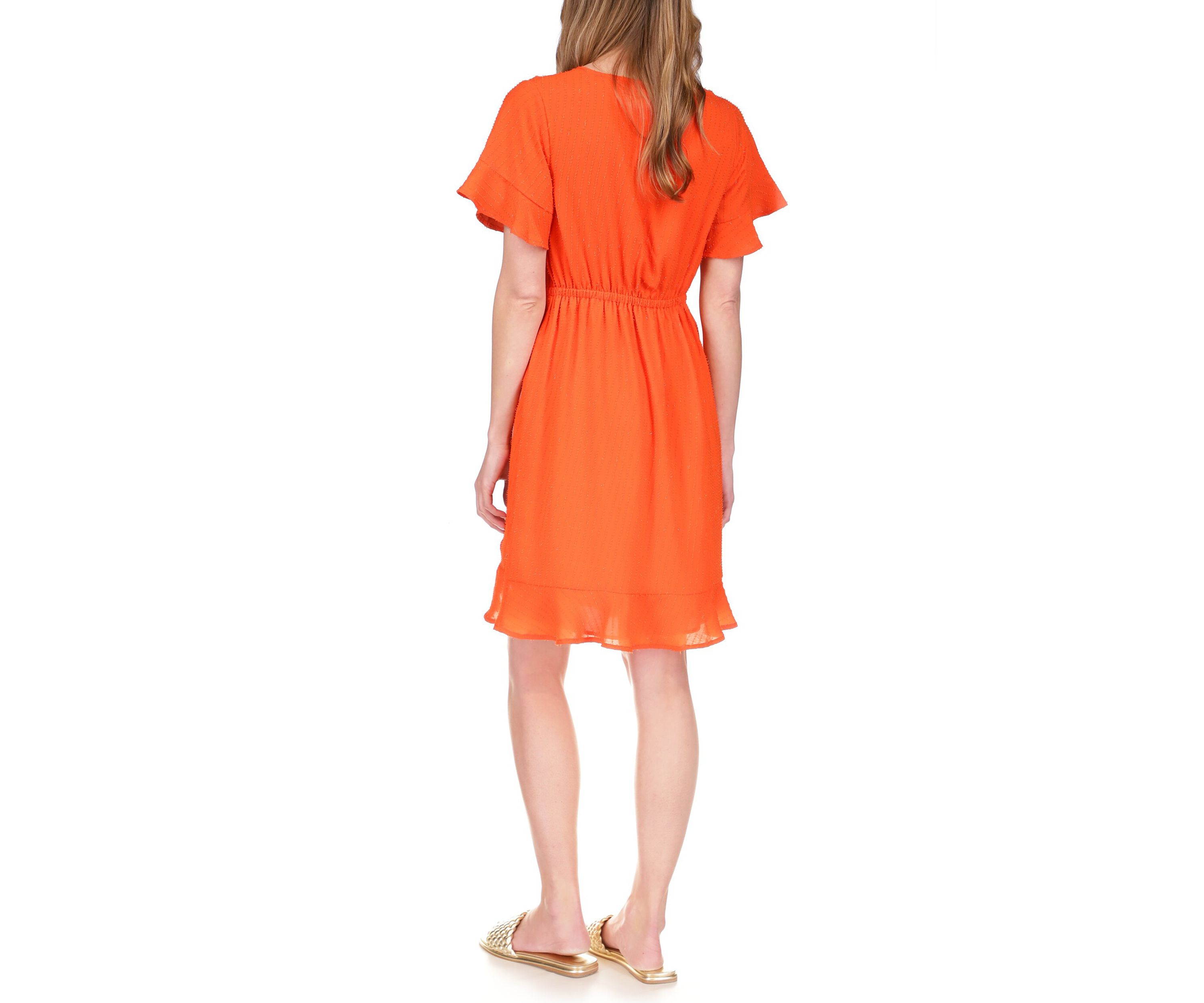 Womens Faux Wrap Mini Dress