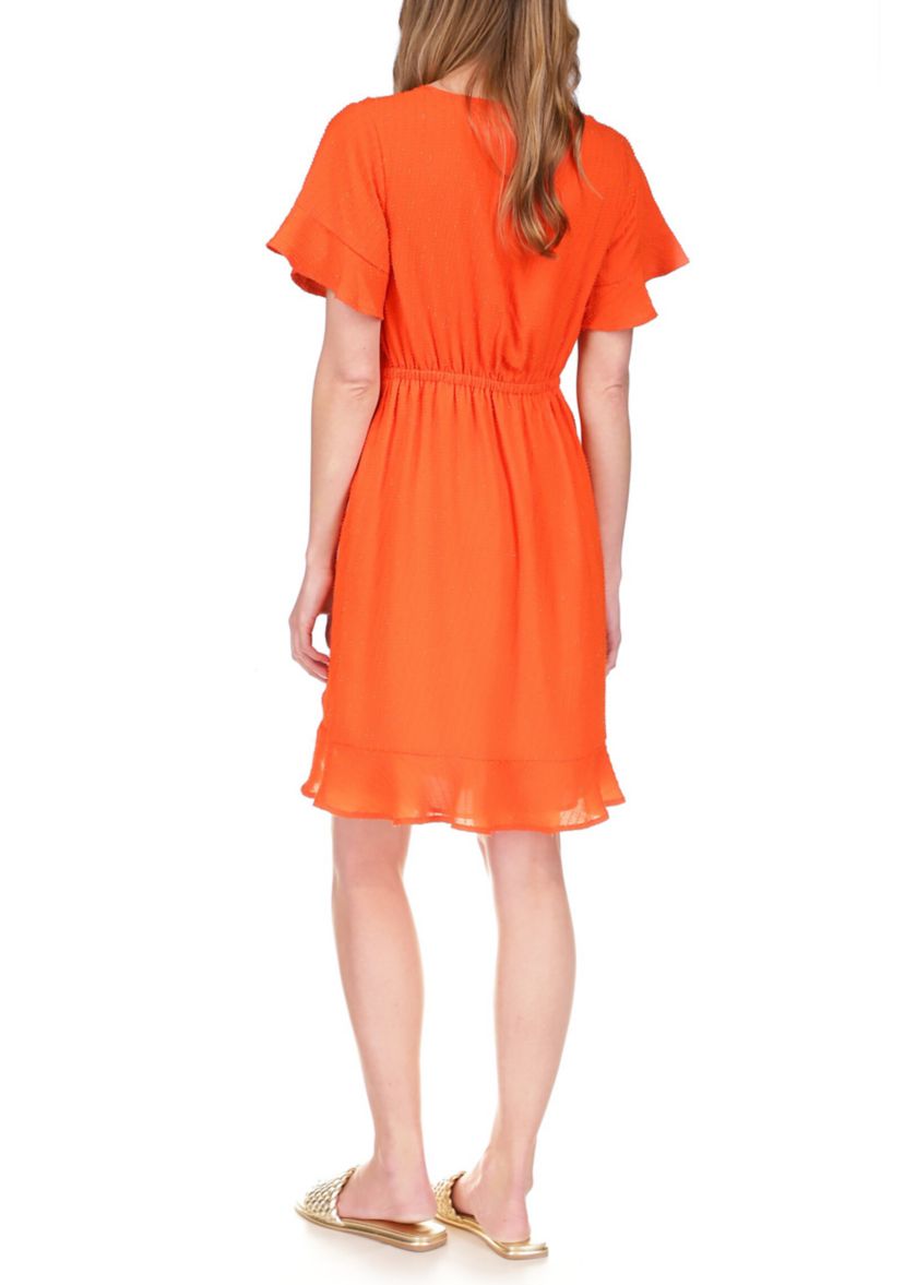 Womens Faux Wrap Mini Dress