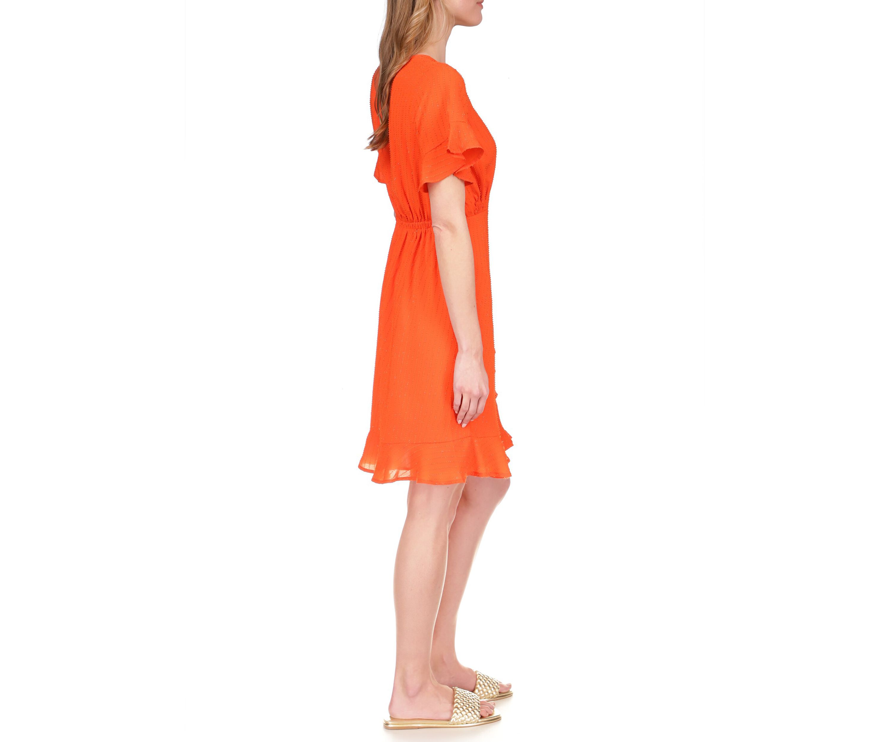 Womens Faux Wrap Mini Dress