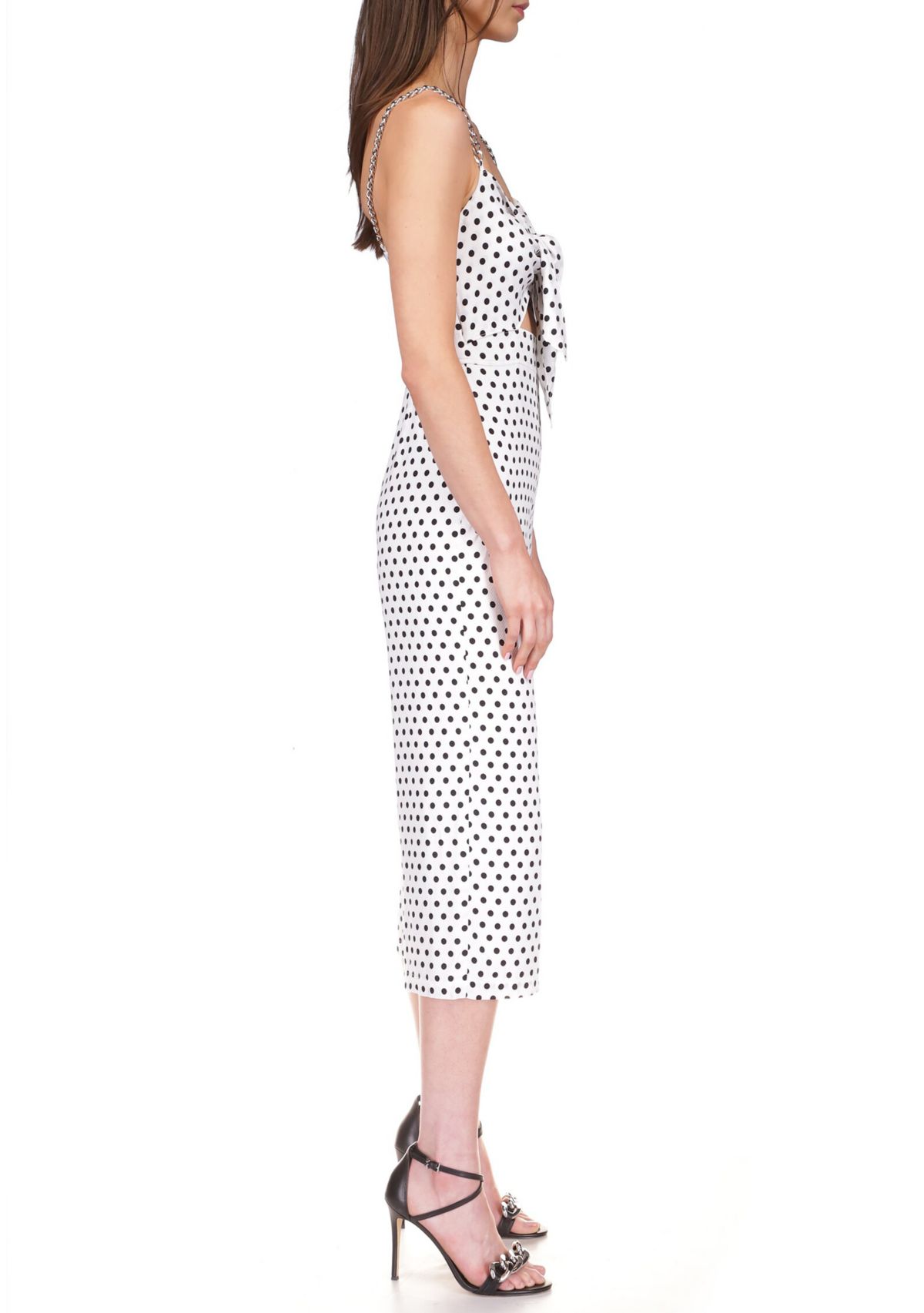 Womens Classic Dot Tie Jumpsuit