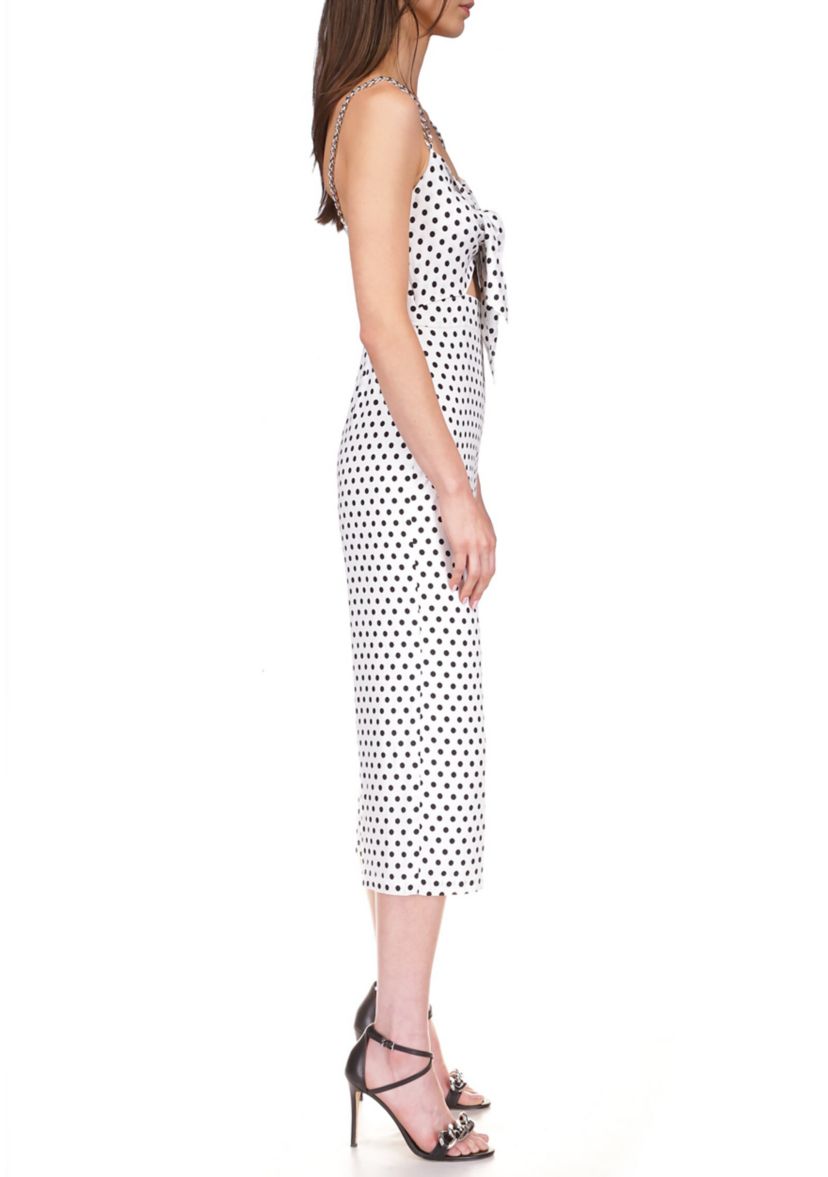 Womens Classic Dot Tie Jumpsuit