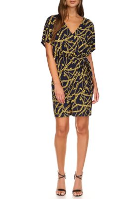 MICHAEL Michael Kors Women s Chain Print Tie Faux Wrap Dress belk