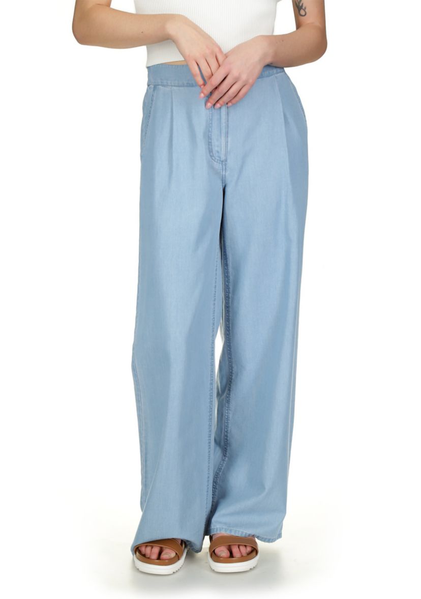 Womens Wide Leg Tencel Pants