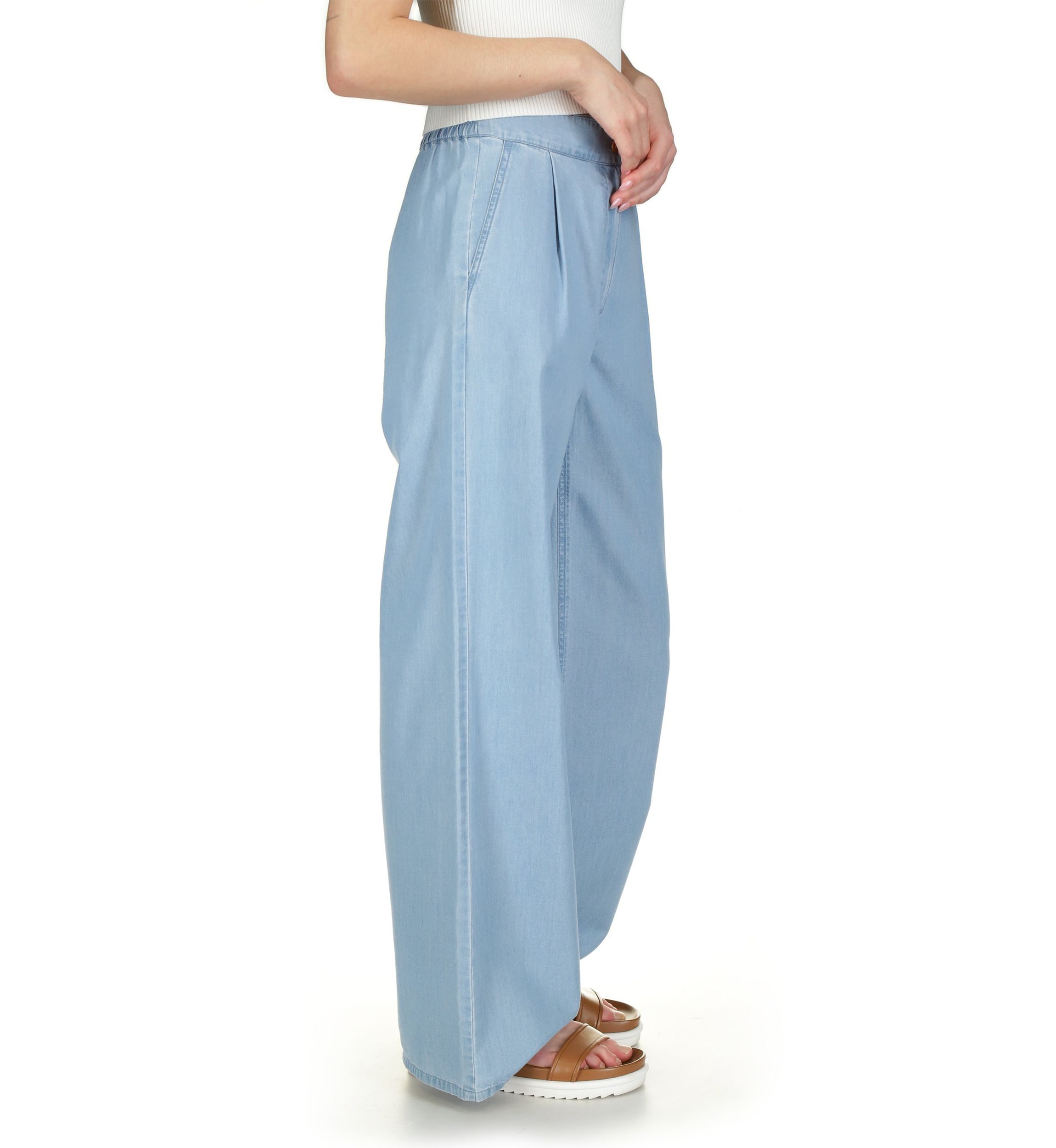 Womens Wide Leg Tencel Pants