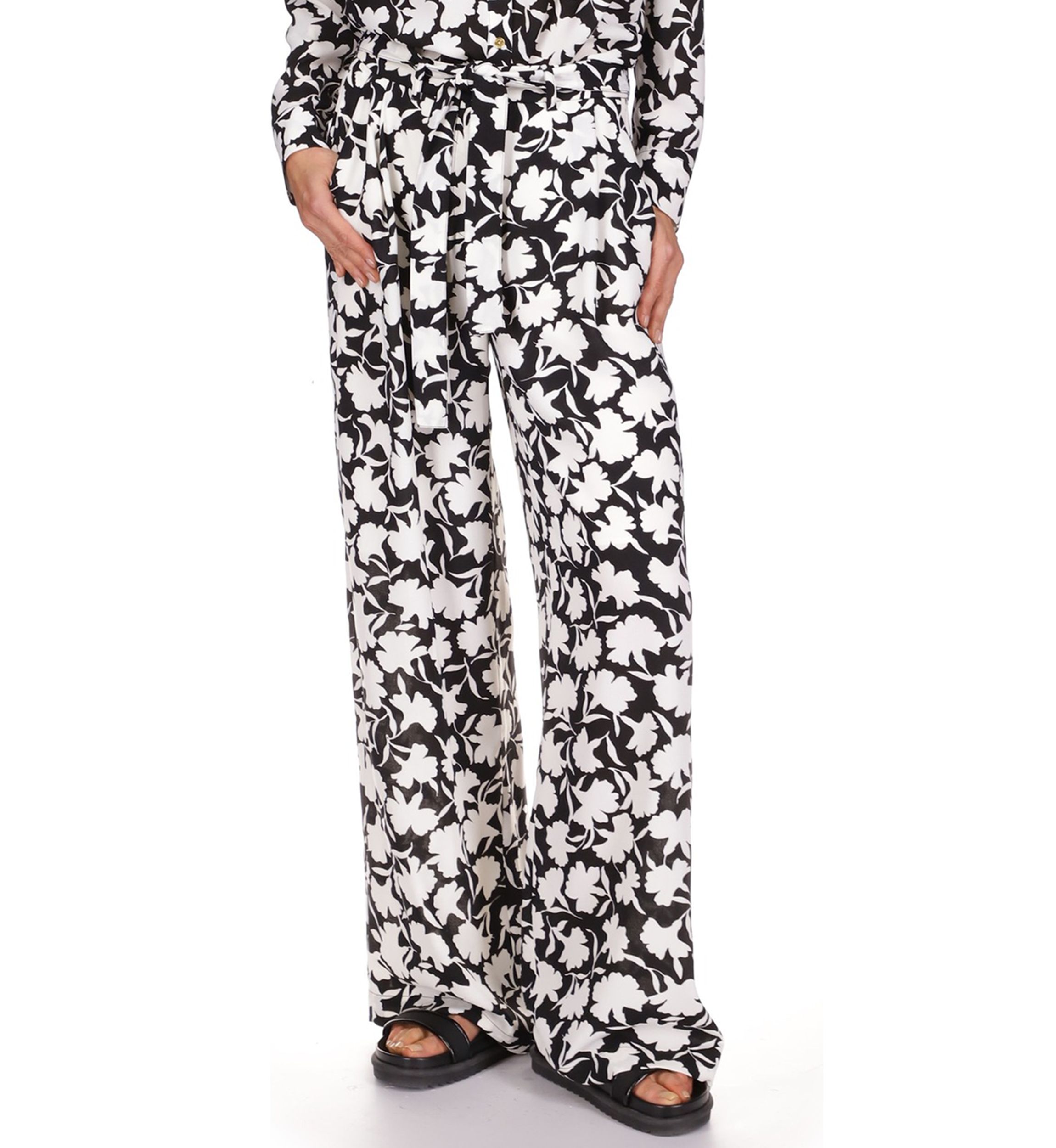Womens Floral Wide Leg Soft Pants