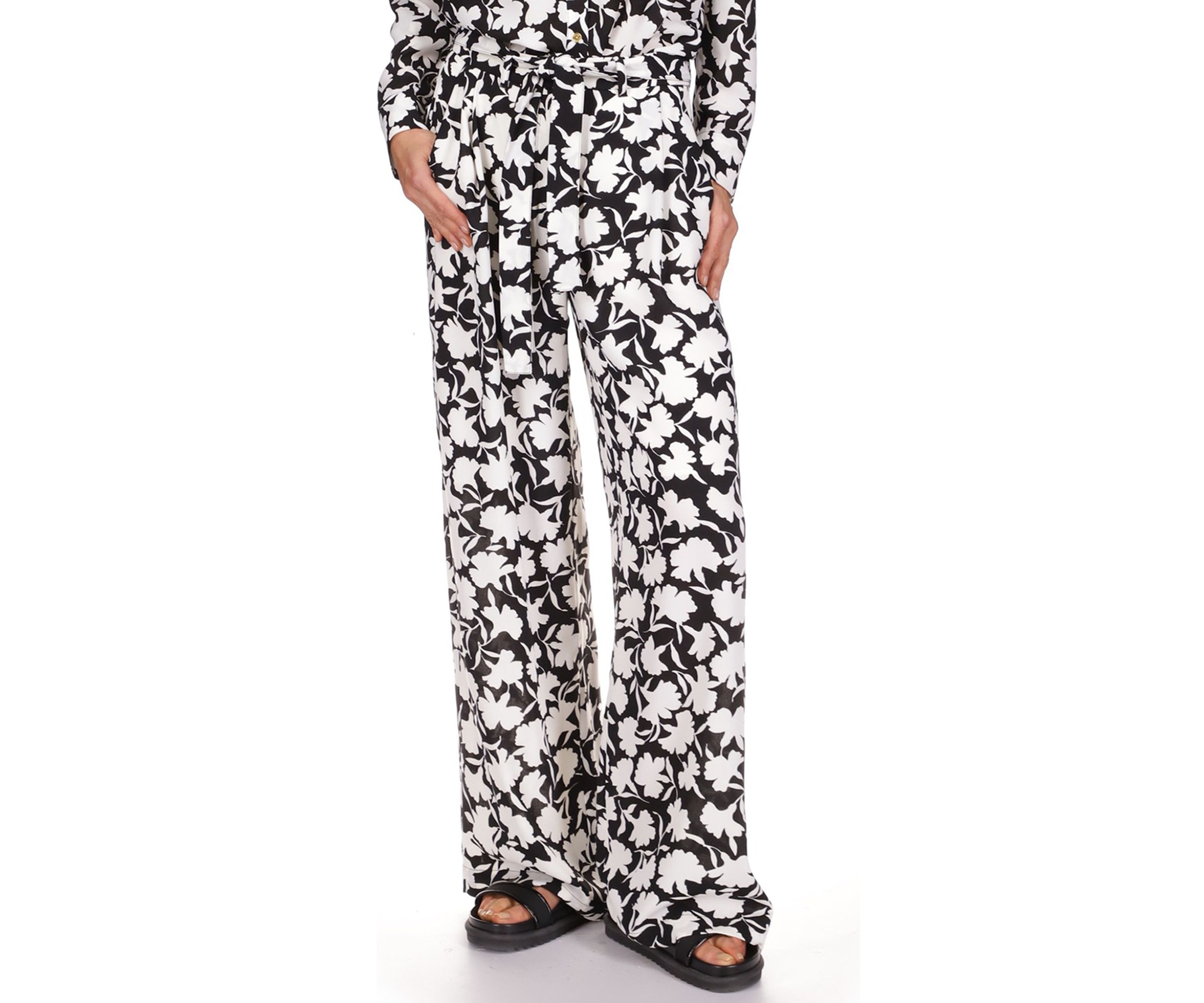 Womens Floral Wide Leg Soft Pants