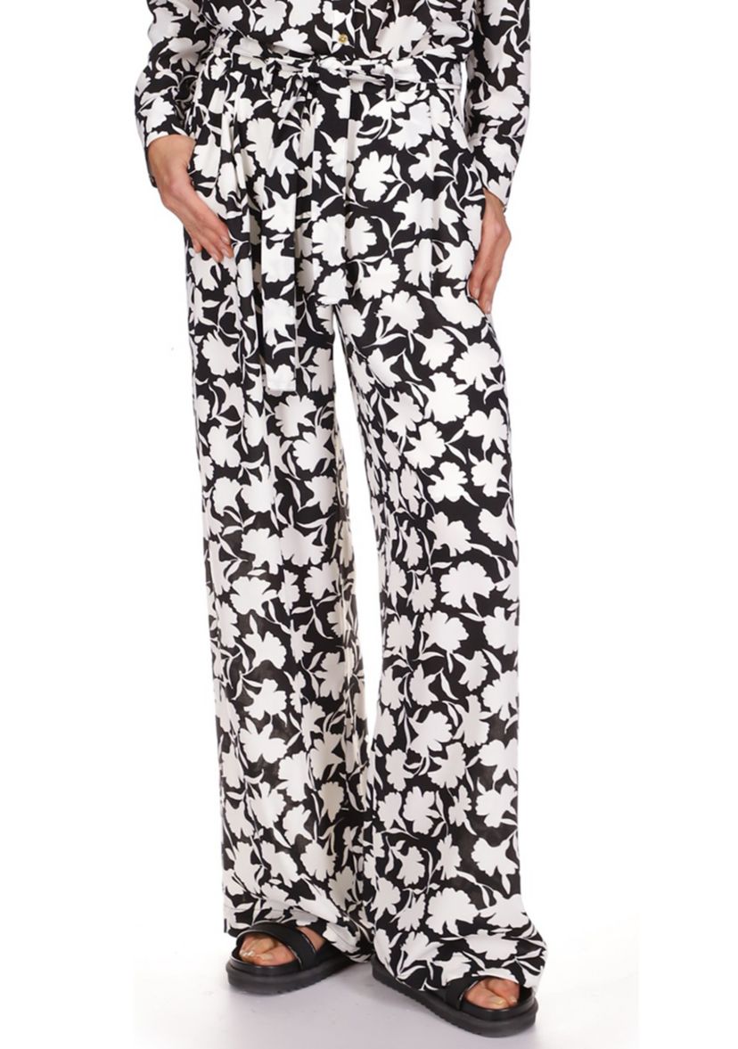Womens Floral Wide Leg Soft Pants