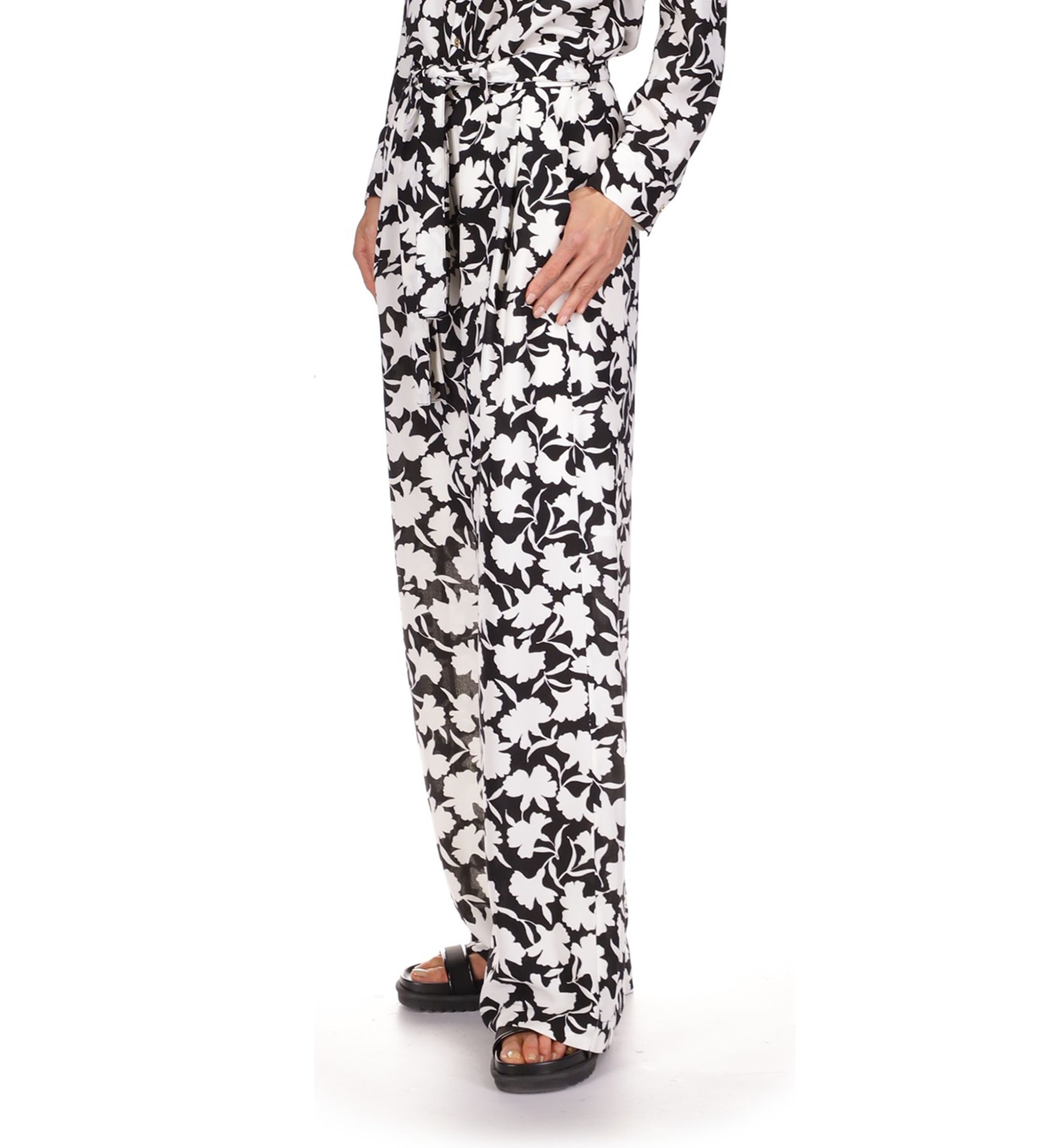 Womens Floral Wide Leg Soft Pants