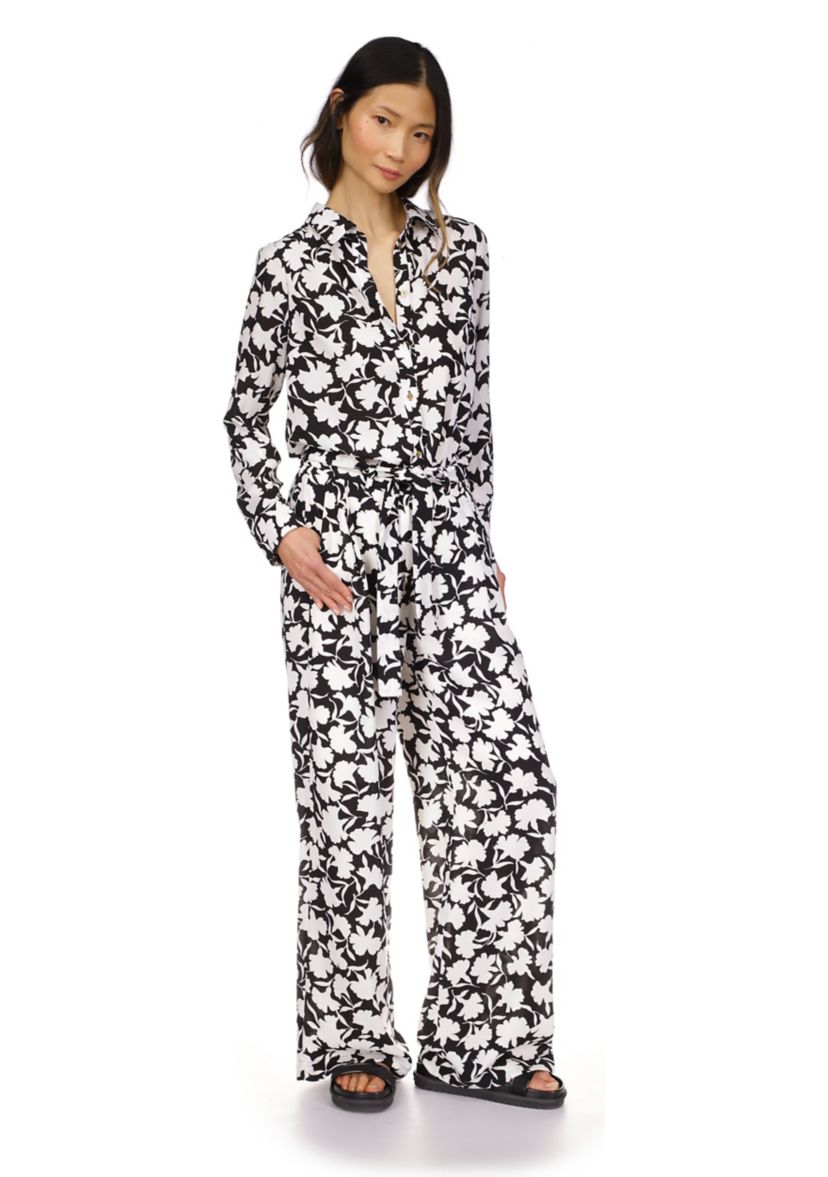 Womens Floral Wide Leg Soft Pants