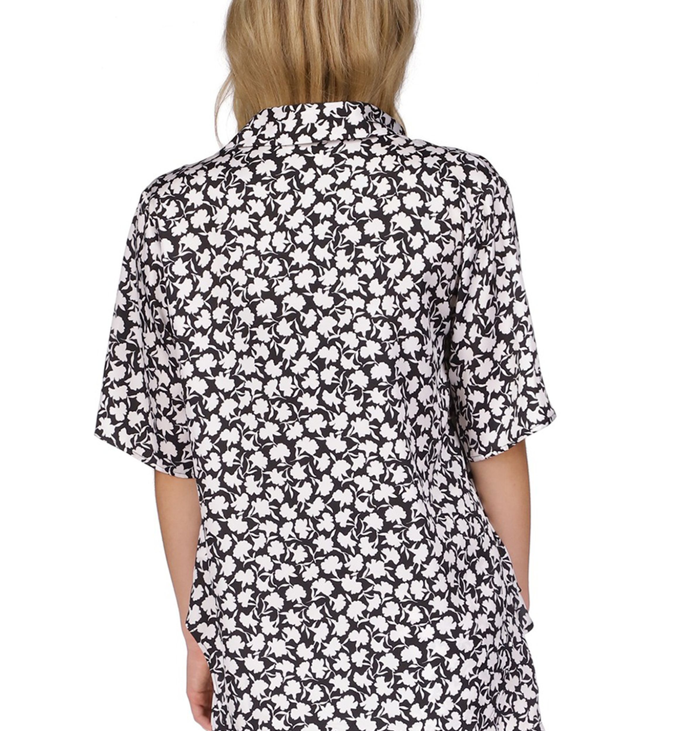 Womens Short Sleeve Button Front Shirt