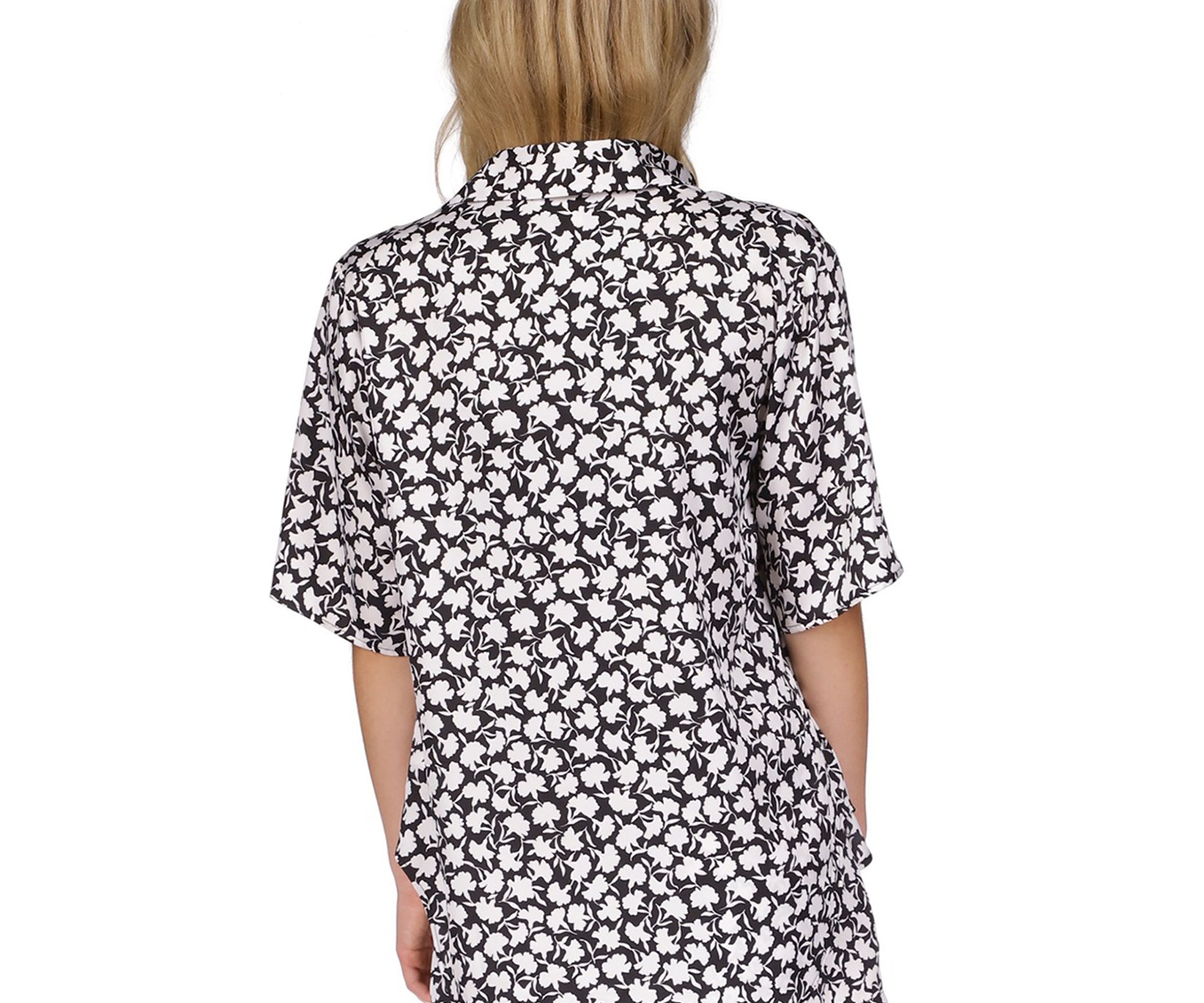 Womens Short Sleeve Button Front Shirt