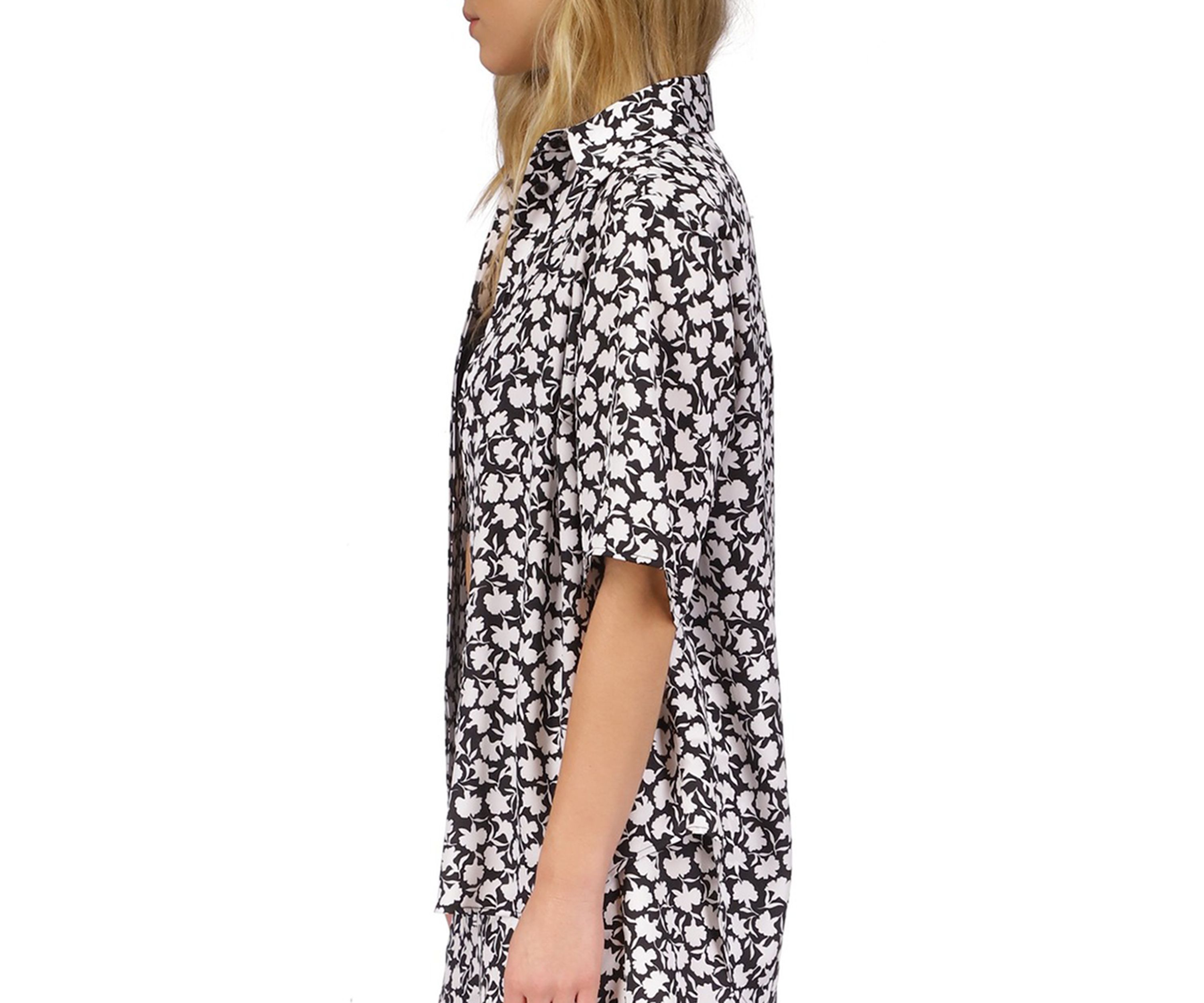 Womens Short Sleeve Button Front Shirt