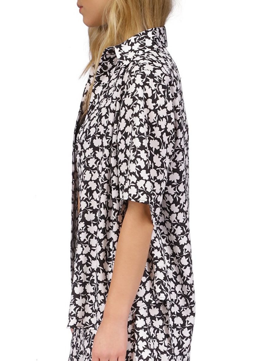 Womens Short Sleeve Button Front Shirt