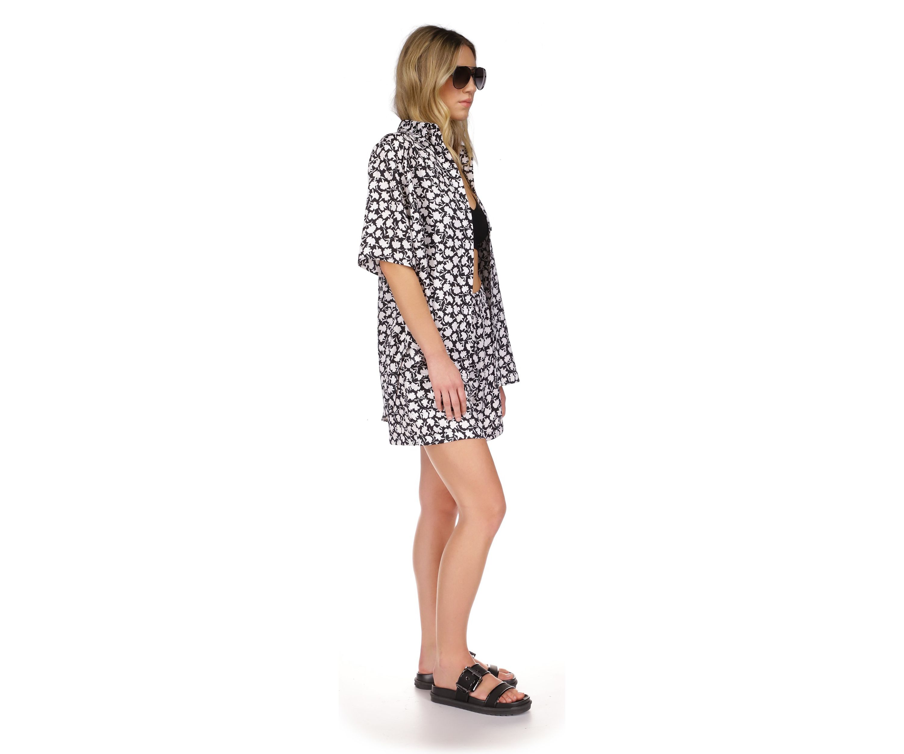 Womens Short Sleeve Button Front Shirt
