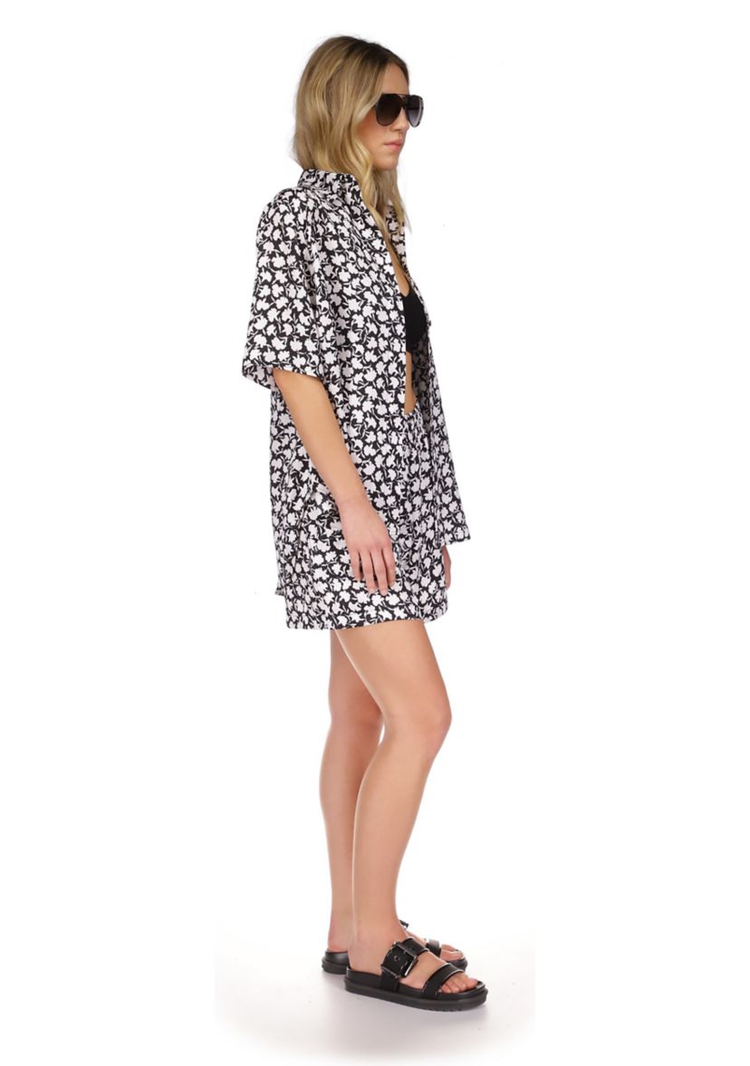 Womens Short Sleeve Button Front Shirt