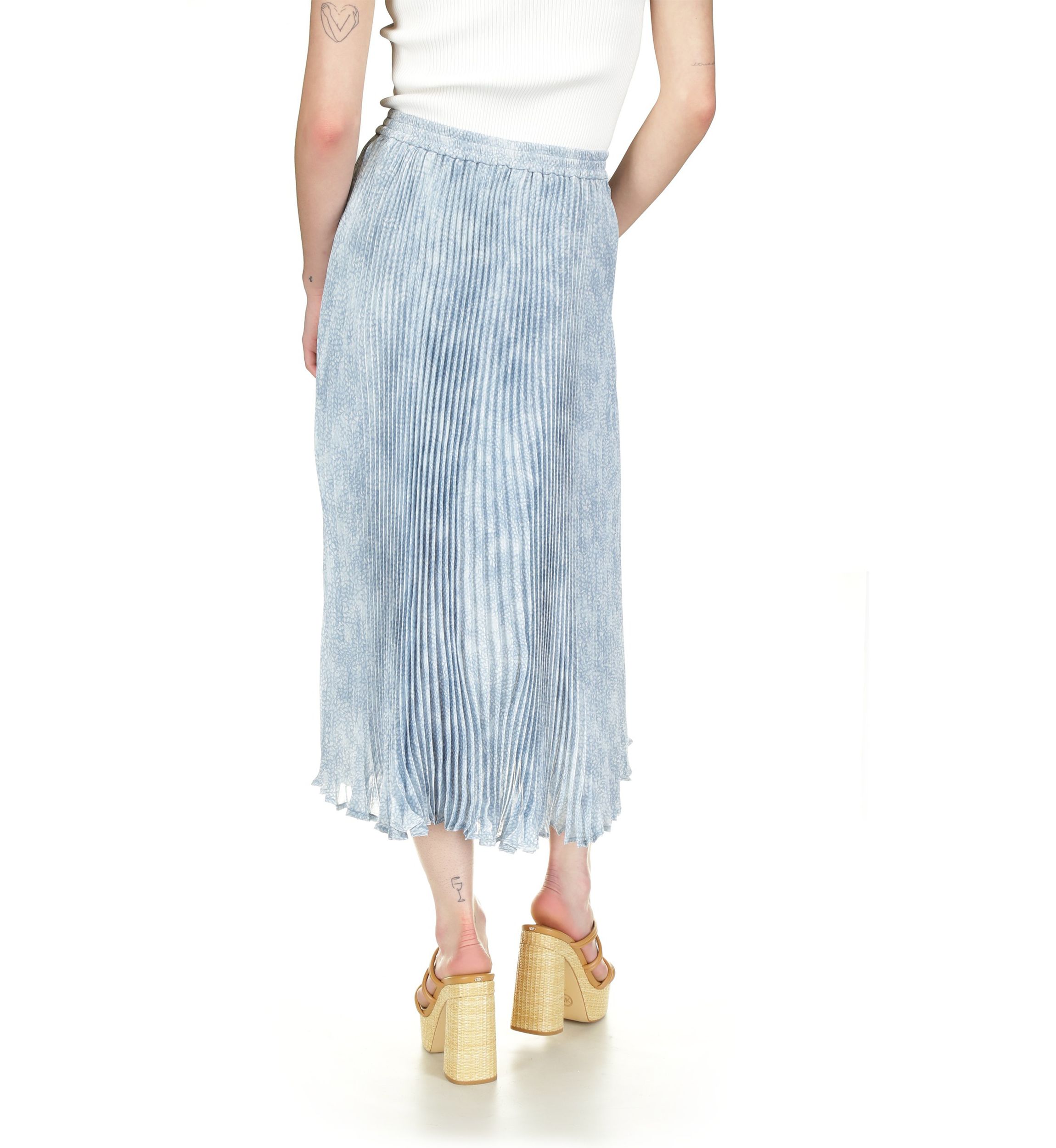 Womens Petal Pleat Midi Skirt