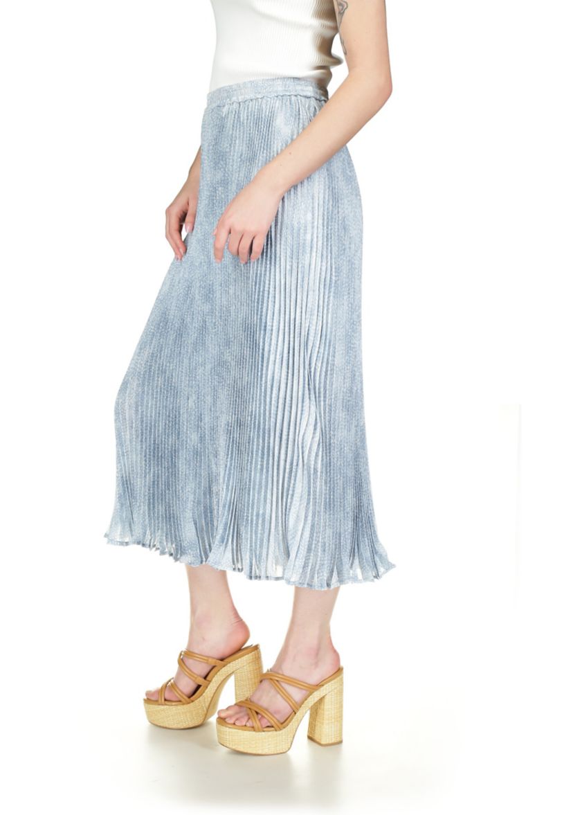Womens Petal Pleat Midi Skirt